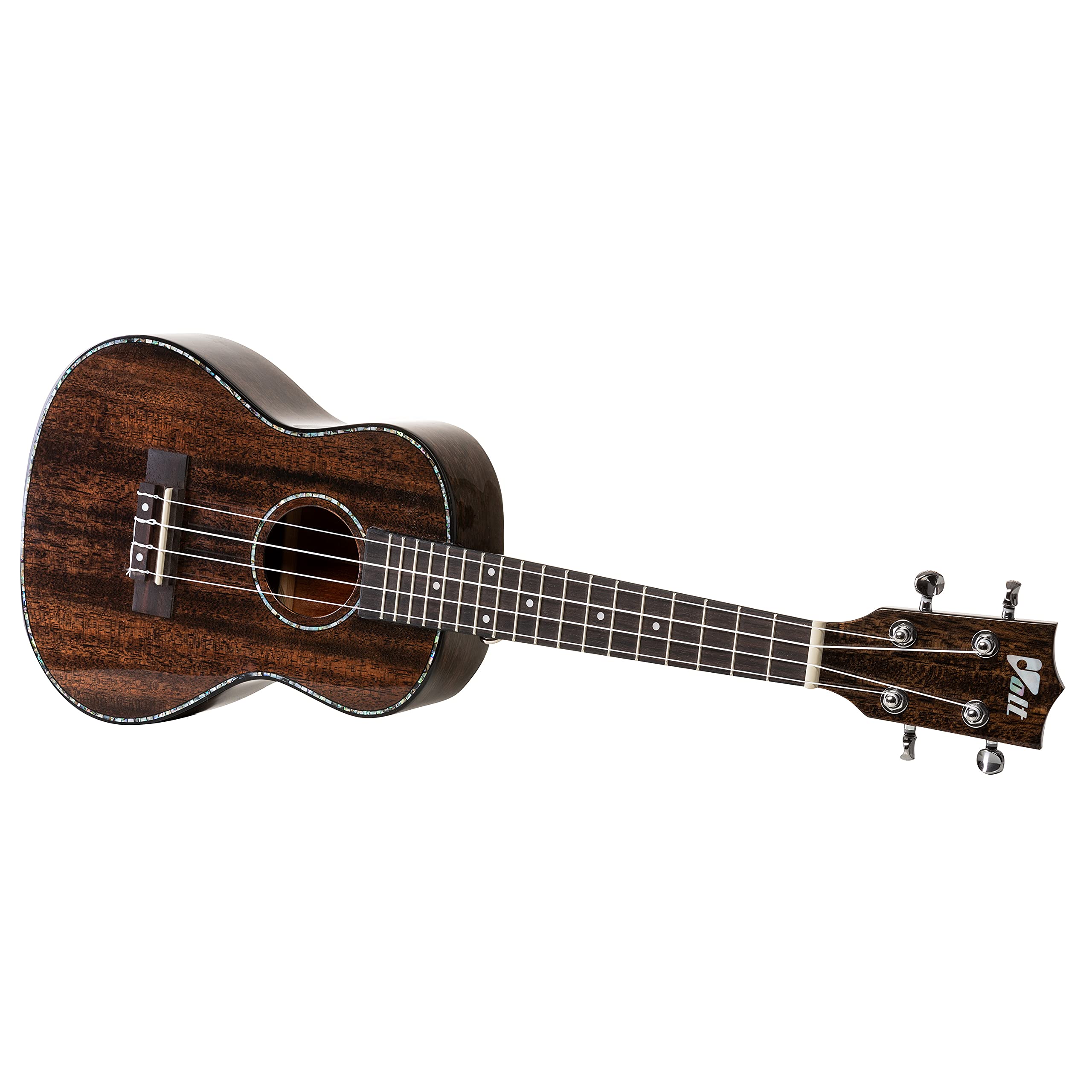 VOLT - Ukulele Siena, dimensioni: tenore, copertina in mogano, tastiera: palissandro, finitura lucida, ornamenti in madreperla, lunghezza: ca. 660 mm, con bottoni per cintura, custodia imbottita