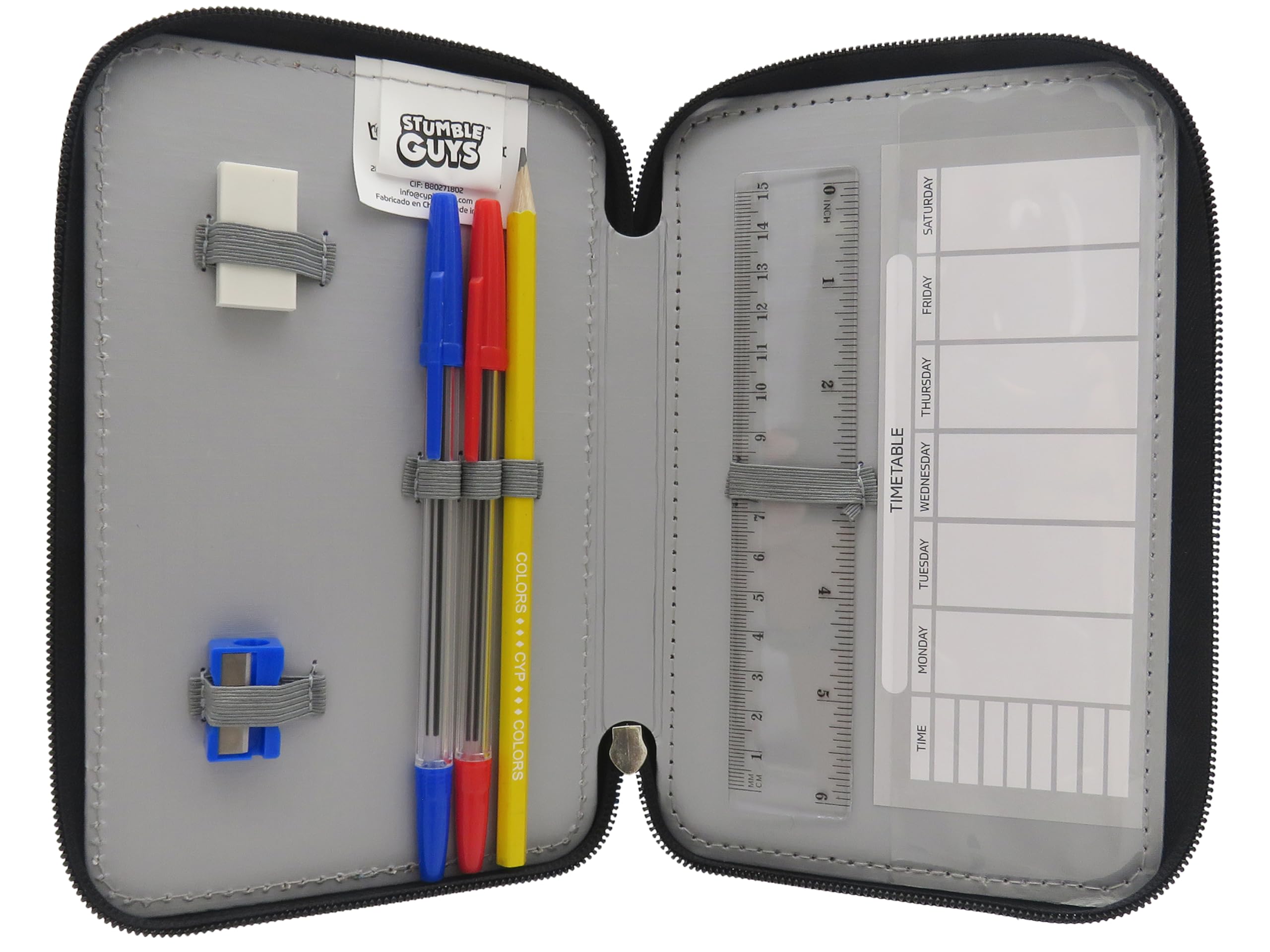 CYPBRANDS Stumble Guys astuccio a 3 scomparti licenza ufficiale per ragazzi e ragazze