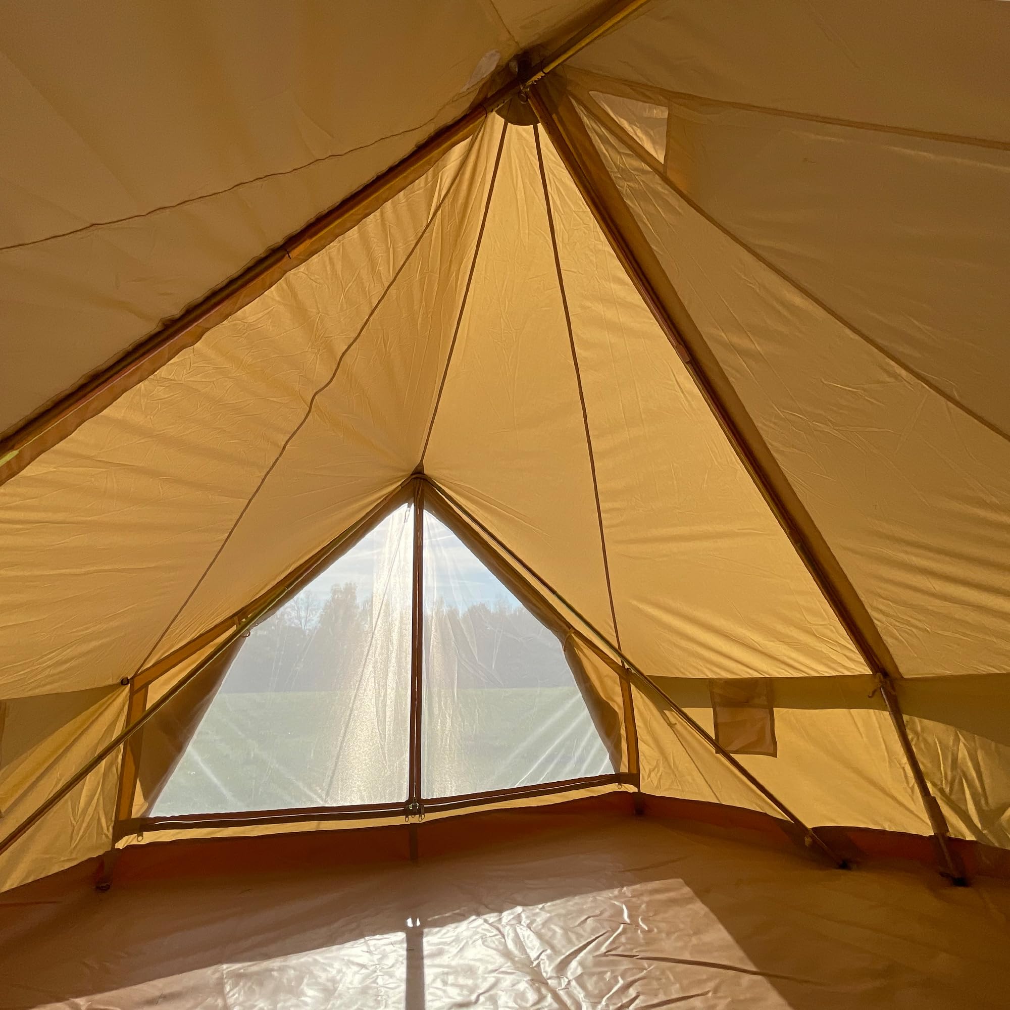your GEAR Gobi - 3 Personen Tipi Zelt Familienzelt - Pyramidenzelt aus Baumwolle - UV50+ Wasserdicht - Camping Zelt mit Fenster und Bodenwanne für Outdoor & Camping - ohne Mittelstange