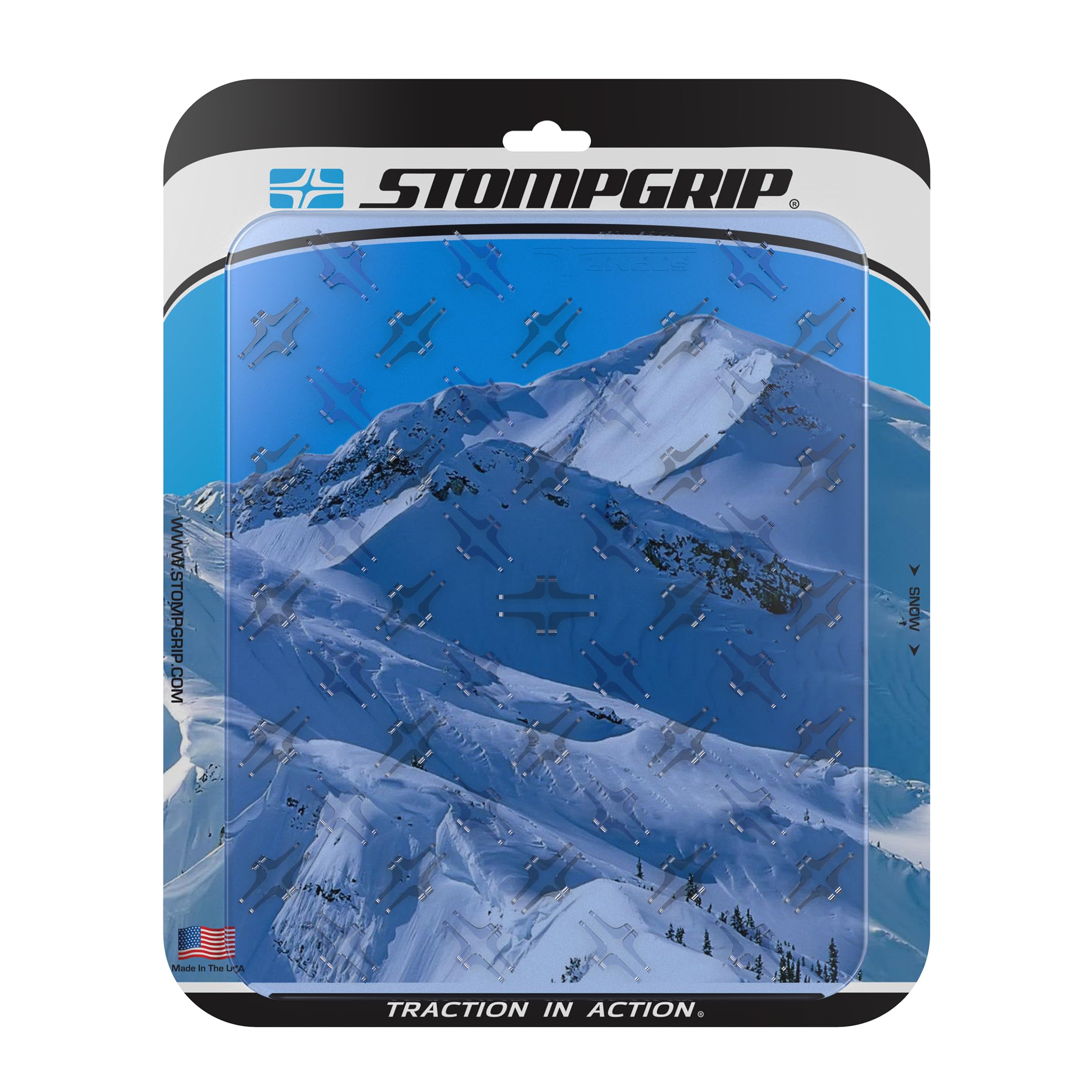 STOMPGRIP Tappetino da snowboard Premium | Pro Mat Quad Plate | Collezione Pro | Design 3D | Trasparente