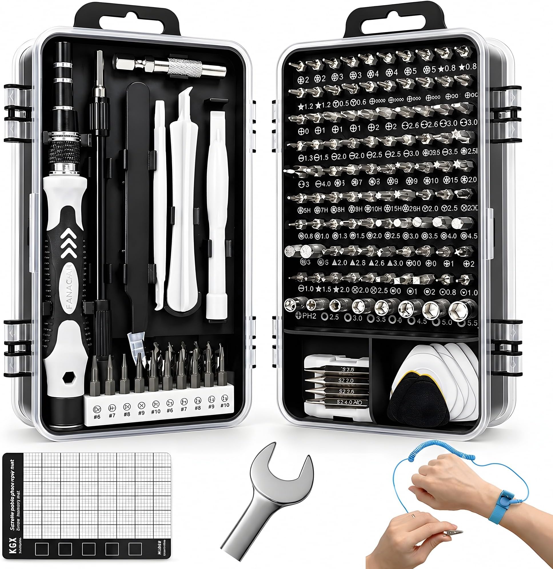 FANACAN 140in1 Precision Screwdriver Set Small Screwdriver Bit Set for DIY Electronic Repairs - Mini Computer Repair Tool Kit - Micro PC, Laptop, iPhone, MacBook Repairing Tools with Case (Grey)
