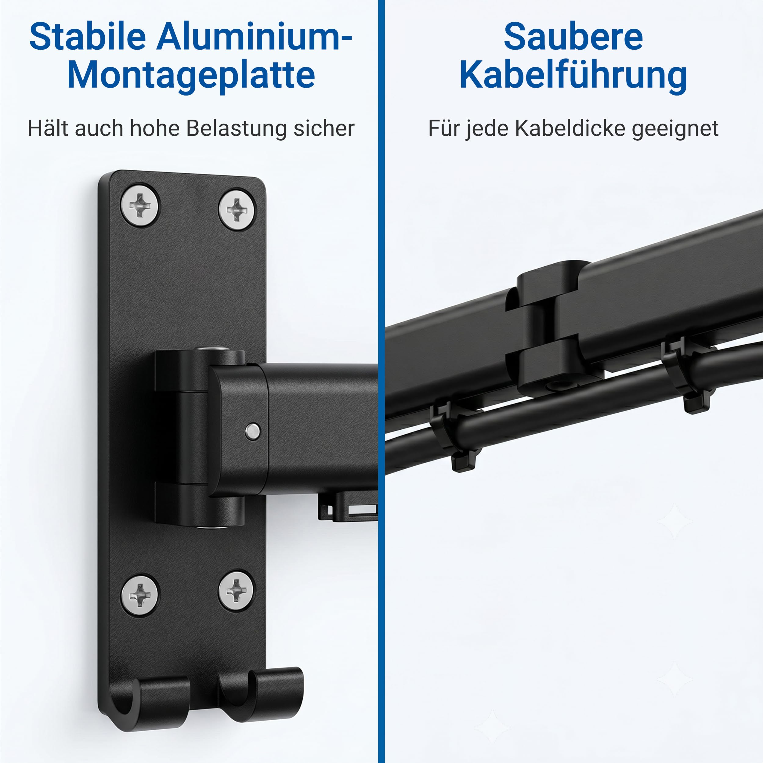 Klappbare Typ 2 Ladekabel Wandhalterung mit Schwenkarm – Platzsparende Kabelführung für Wallbox Ladekabel – Überkopf Kabelarm für E-Auto Garage, Carport und Stellplatz