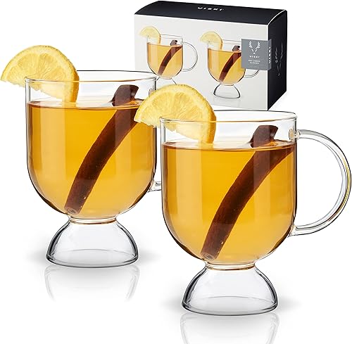 Viski Vasos de café irlandés, taza de vidrio caliente Toddy para vino caliente, sidra con pinchos, ponche de huevo, taza de café transparente, juego