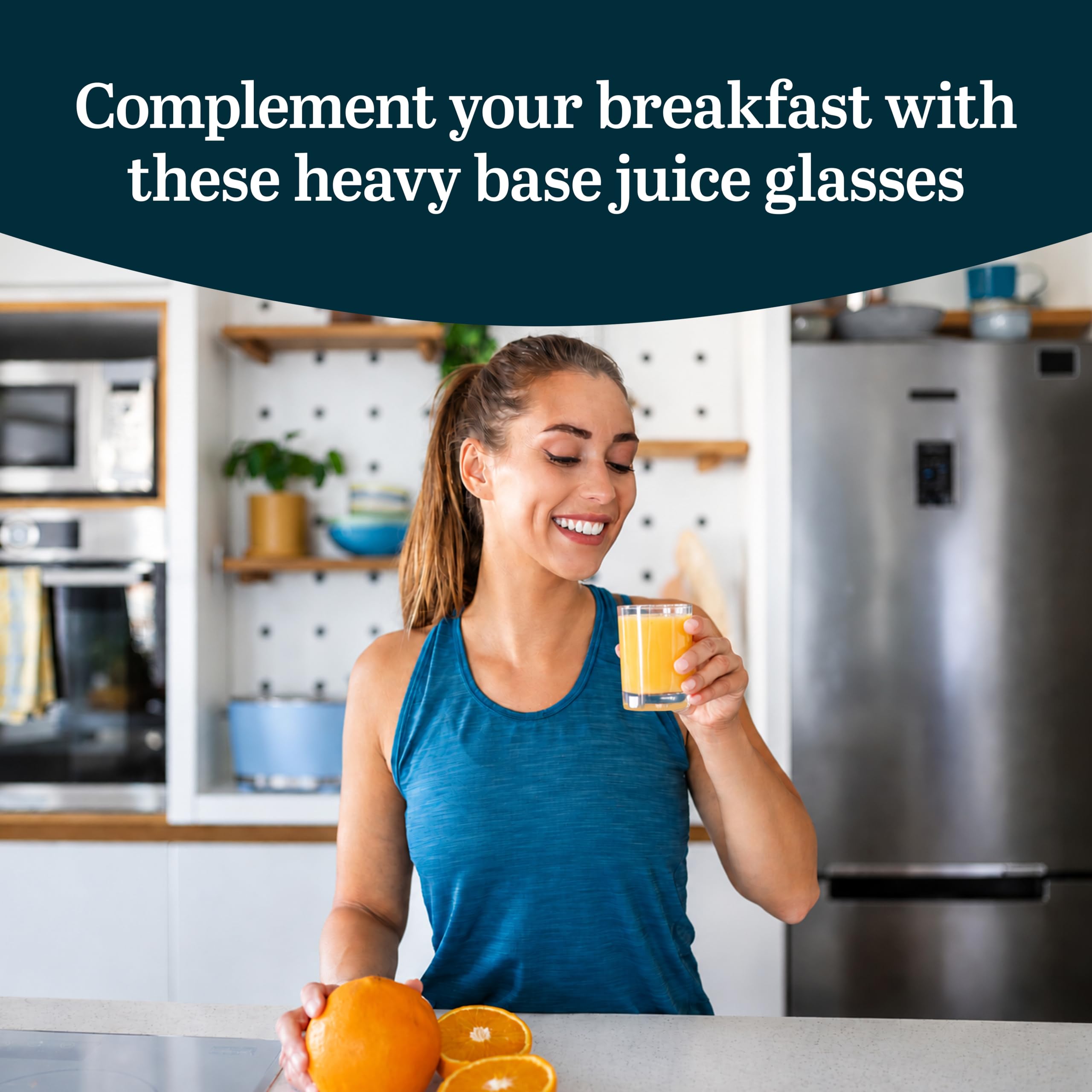 Libbey Juego de 8 vasos de jugo de frutas, vasos de base pesada, vasos de jugo de desayuno, vasos transparentes para bebidas frías