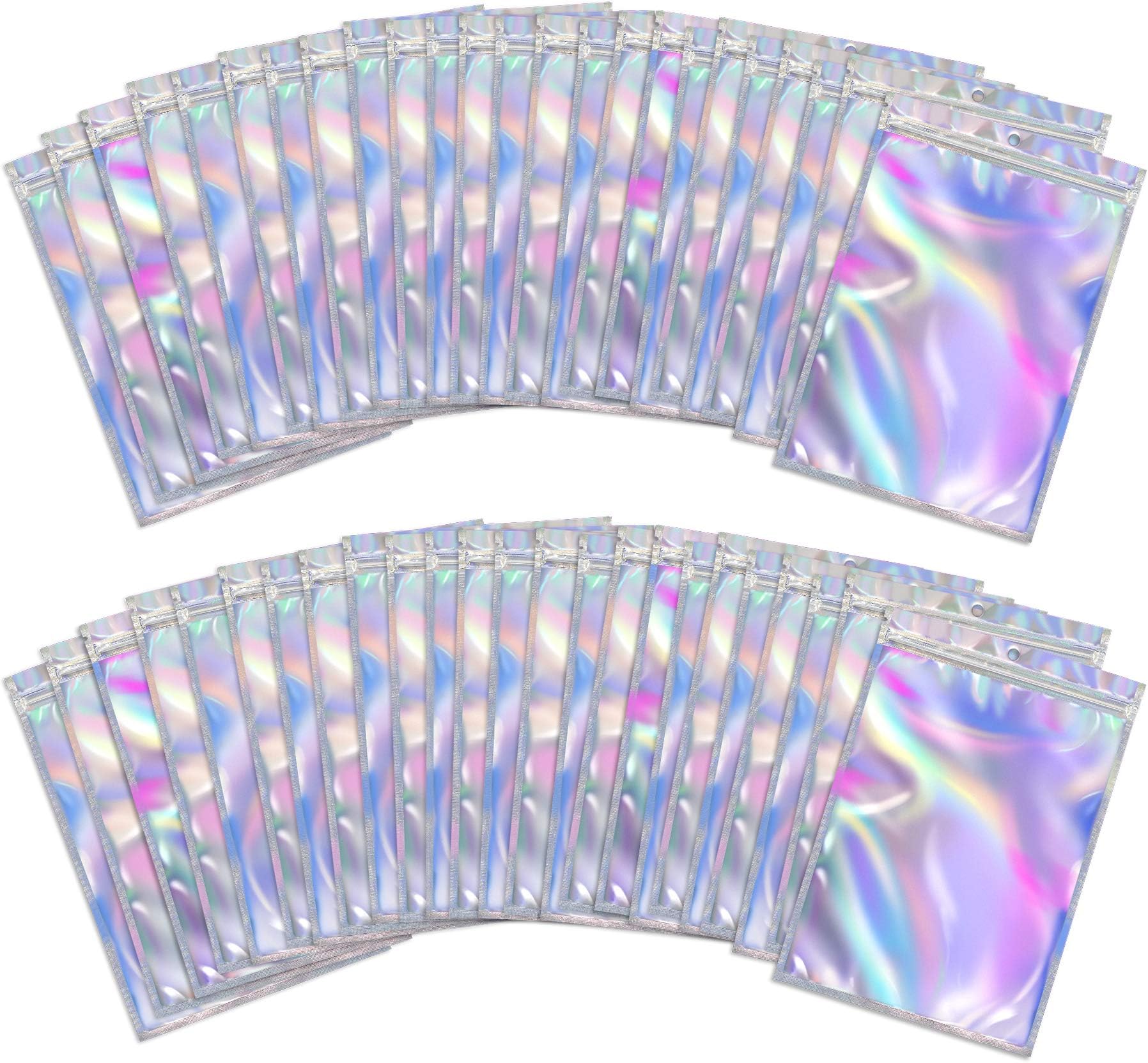 100 Sacchetti Mylar Richiudibili 3,5 G - Cali Sacchetti Per Alimenti A Prova Di Odore Con Chiusura Lampo - Perfetti Per Biscotti, Tè, Snack (MIX-A, 12,2 X 8,9 Cm)