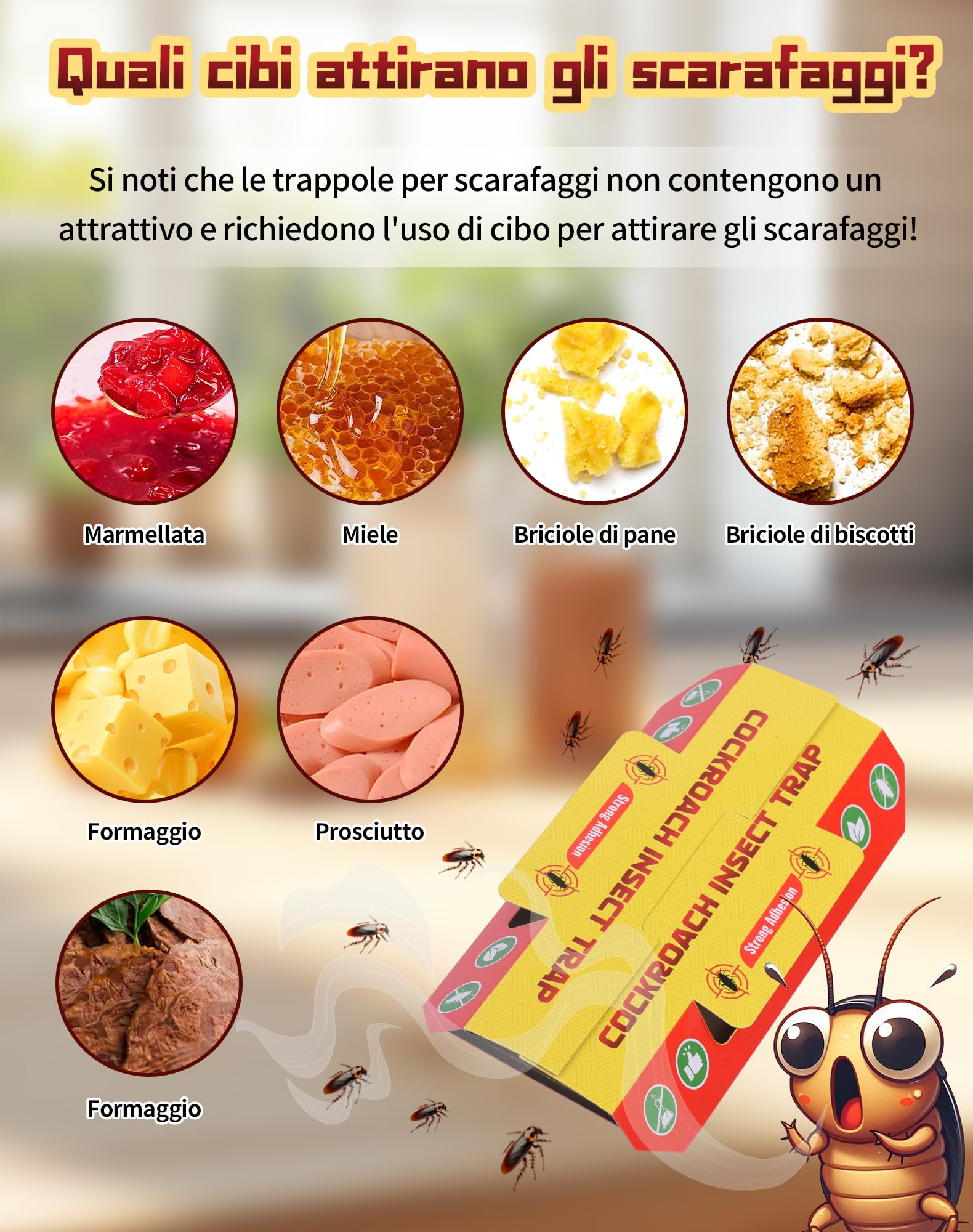 30 Pezzi Trappole Scarafaggi e Blatte Trappola per Eliminare Scarafaggio Atossico e Insapore Anti Blatte per Casa, Cucina, Bagno, Soggiorno, Armadio, Ufficio, Proteggere Bambini e Animali Domestici