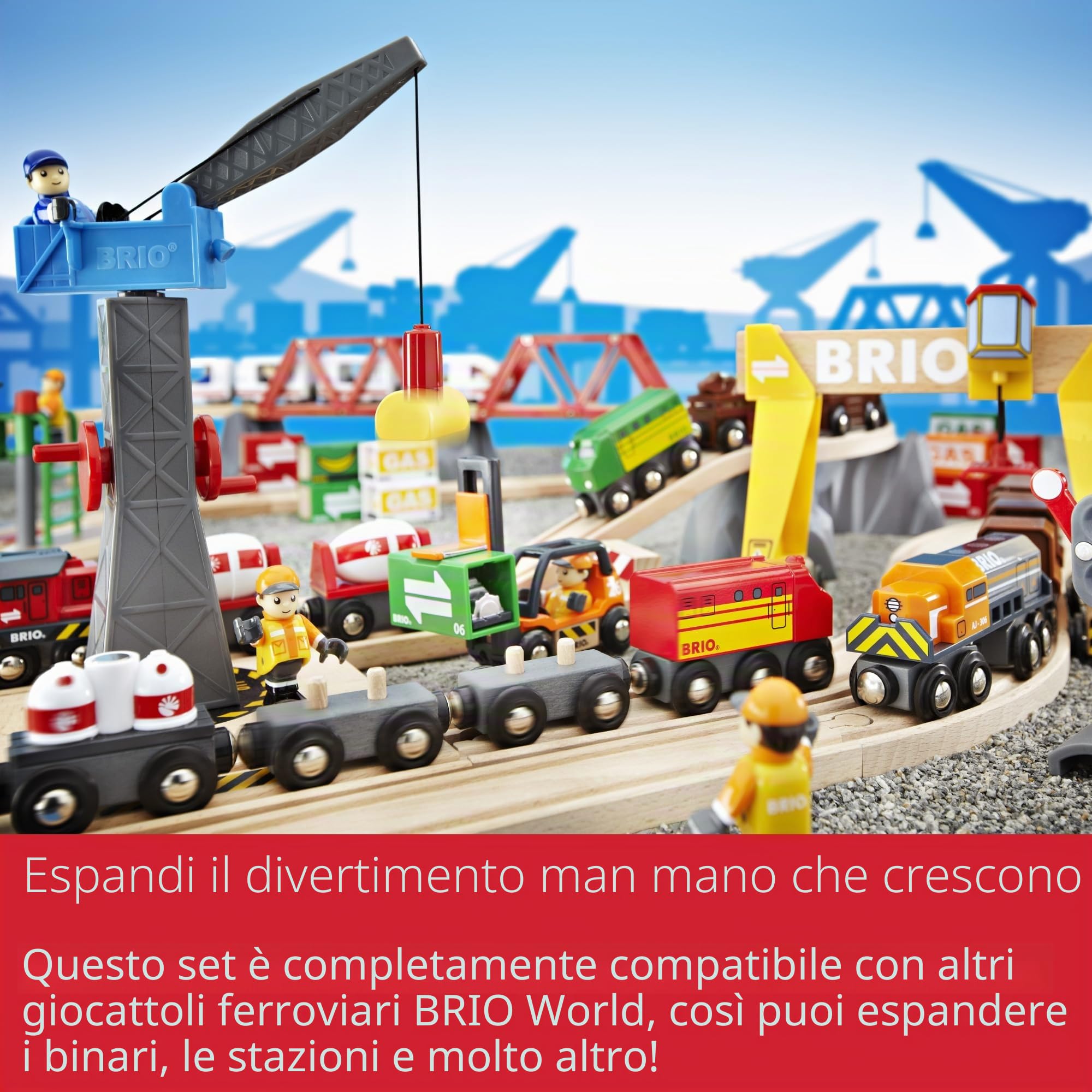 BRIO World 36010 Mountain Freight Set Deluxe - Divertimento ferroviario su più livelli con tanti accessori