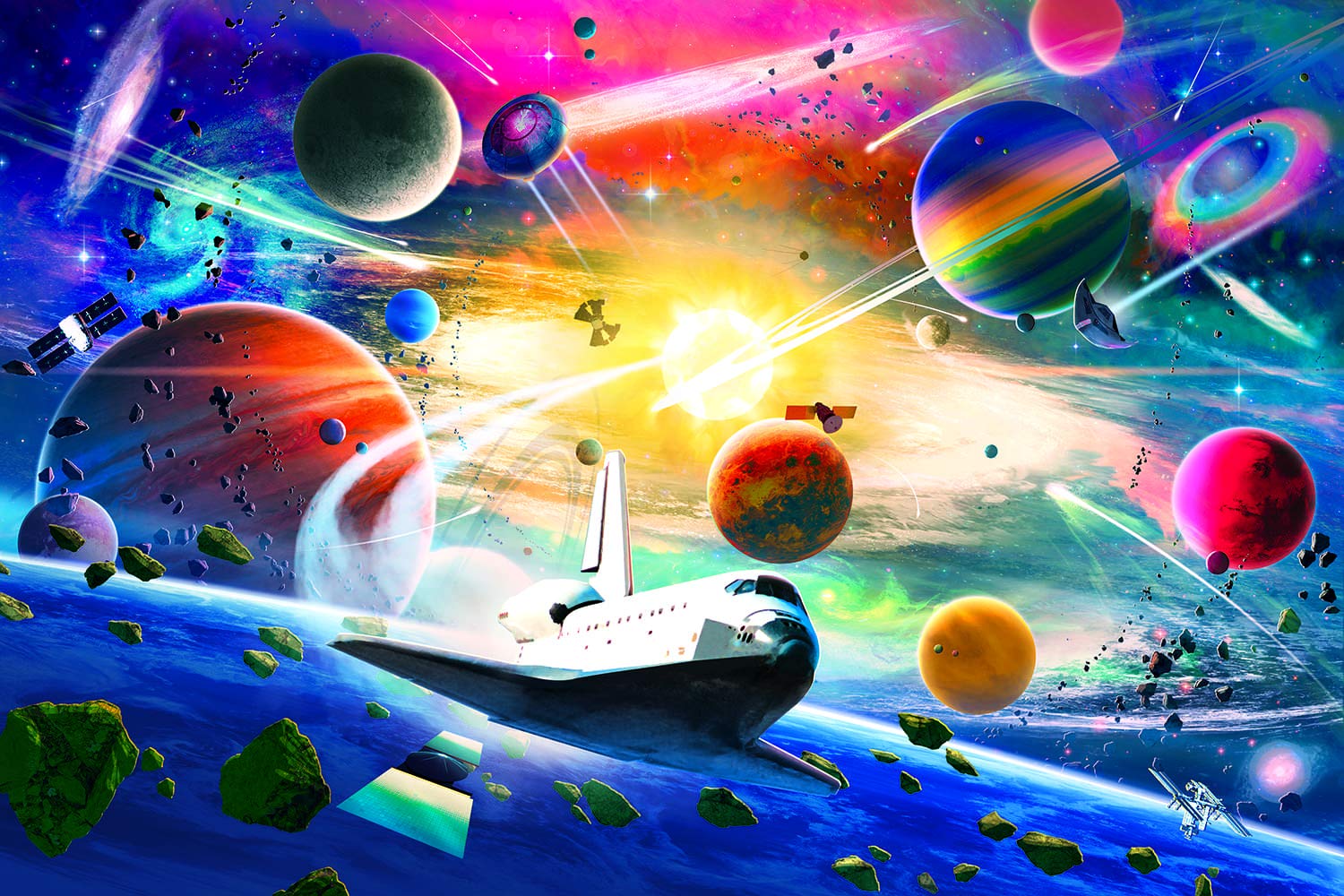 Space Exploration Galaxy Puzzle for Adults and Kids | Difficult 1000 Piece Jigsaw Puzzle Toy | Brain Teaser Challenge for Game Night | Fun Quarantine Gift