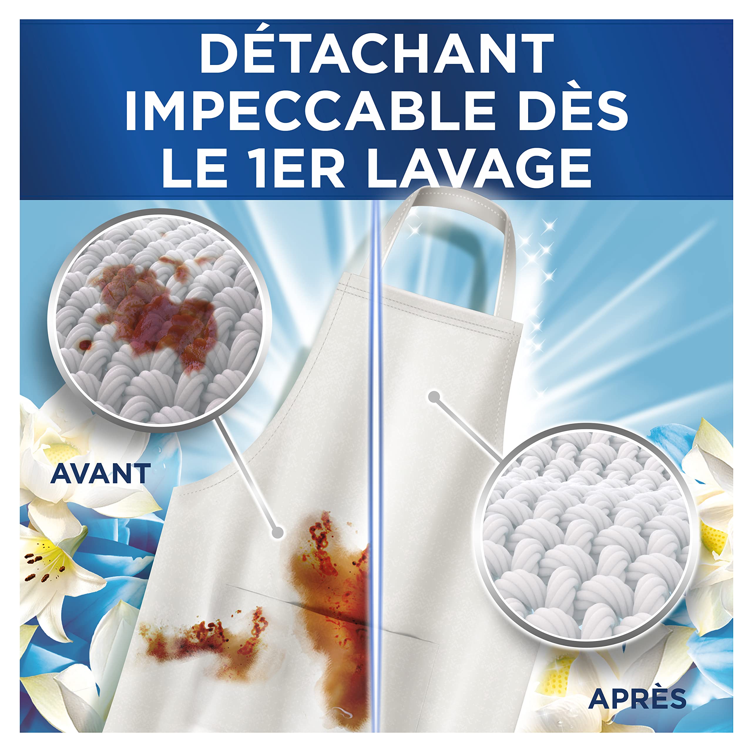 Dash 2 in 1 Professional Lessive en poudre Fleur de lotus et lys, 100 lavages, 5.5kg