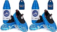 Vista 8 de Cubrezapatos desechables antideslizantes, fundas impermeables para botas con rollo compacto para fácil almacenamiento, paquete de 100 fundas