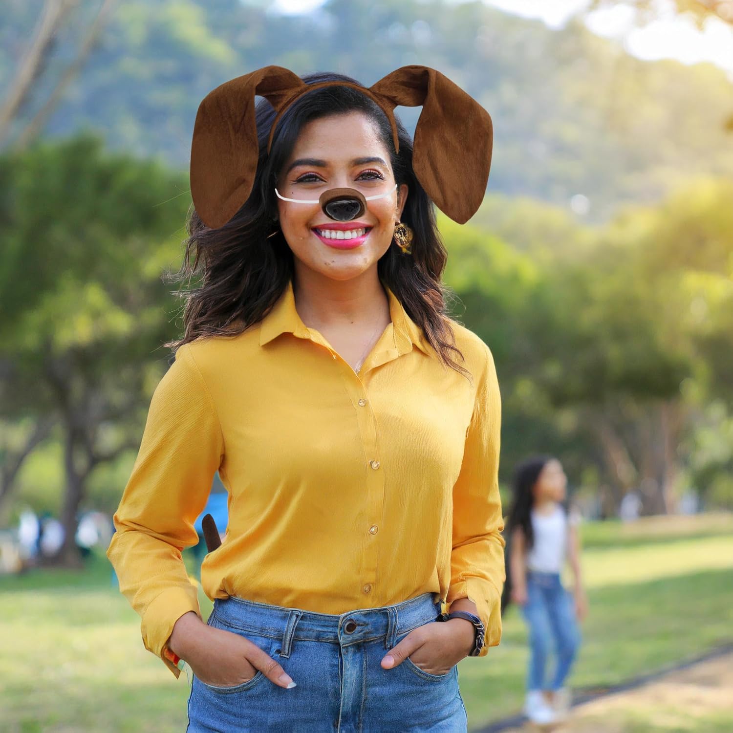 Nicky Bigs Novelties Unisex-Adult Puppy Floppy Dog Ears Headband, Nose and Tail Set, Accessory Kit for Costume Events & Party - Image 5