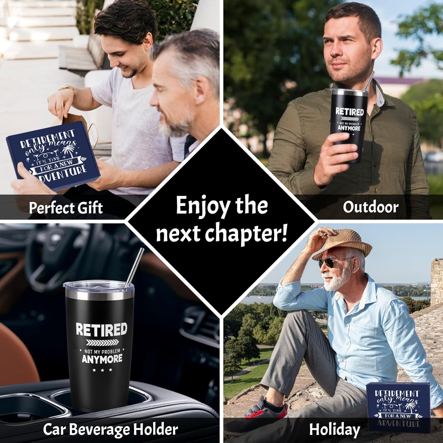 Retirement Gifts for Men 2026, 20 Oz Tumbler Best Retirement Gifts Basket, Happy Funny Retirements Gift for Dad, Grandpa, Coworker, Teachers, Boss, Friends, Retirees - Image 3