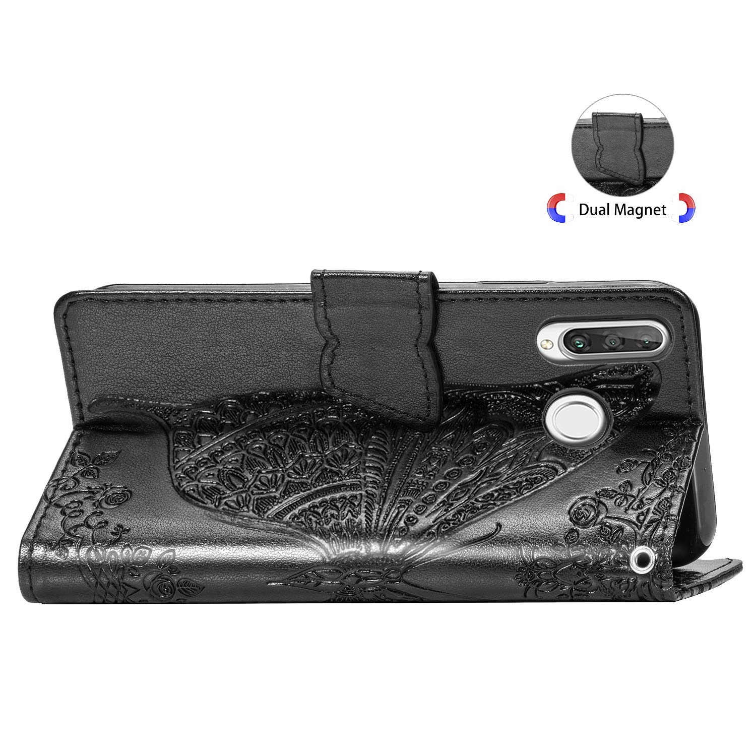 LEMAXELERS Cover Portafoglio Per Samsung Galaxy S10 Con Glitter E Motivo Mandala - Fodero In Pelle PU Con Supporto - 3