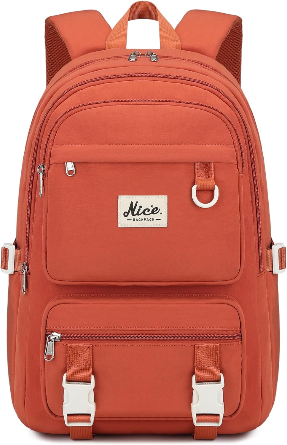 Women Laptop Backpack Solid Color Backpacks for Girl Middle High Schoolbag College Casual Bookbags Students Travel(Burnt orange)