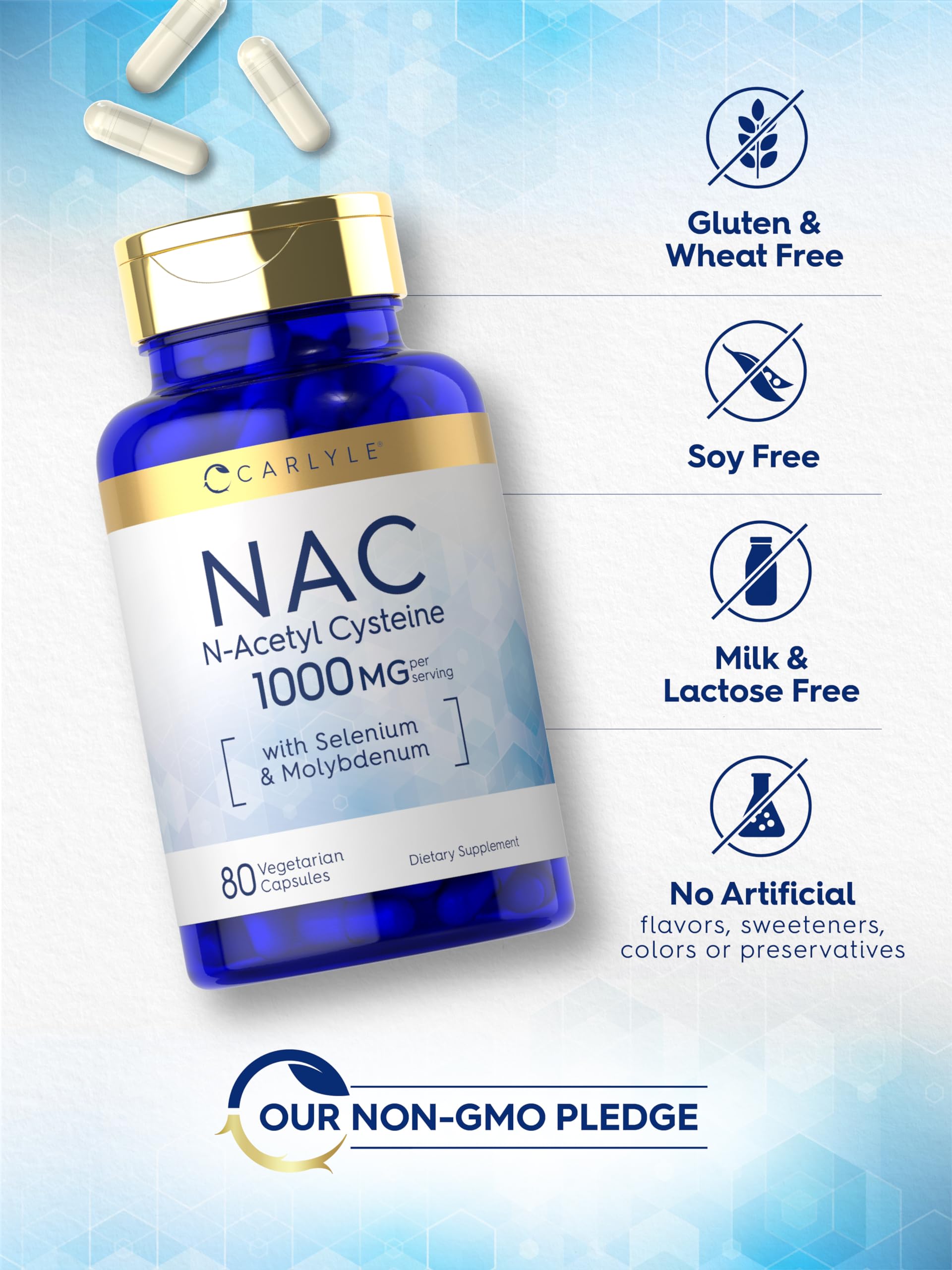 Carlyle NAC Supplement N-Acetyl Cysteine 1000mg | 80 Capsules — Amazon image 5