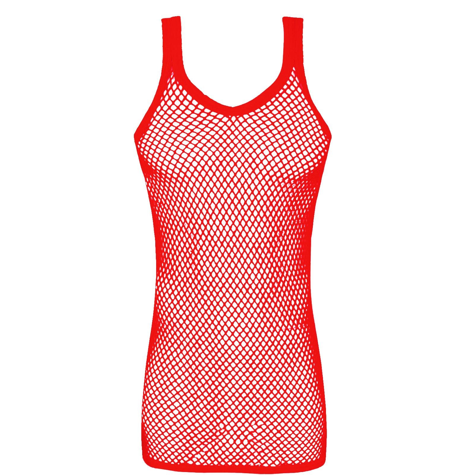 Knwer Clothing Men's Red String Mesh Vest Fishnet Cotton Gym Muscle Training Tank Rasta Tops Shirt[,L]