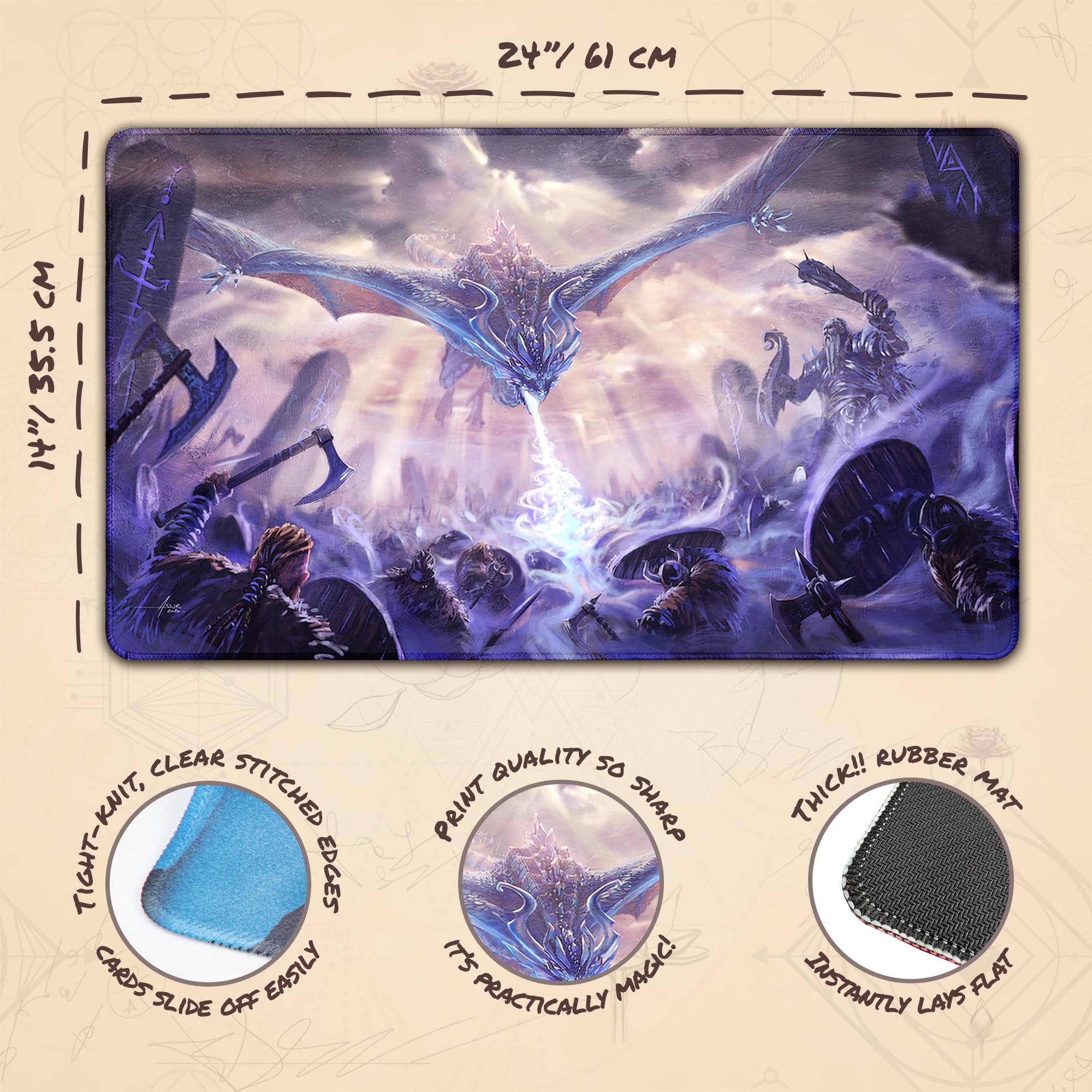Amazon.com: Paramint Ice Dragon (Stitched) - MTG Playmat by Asur