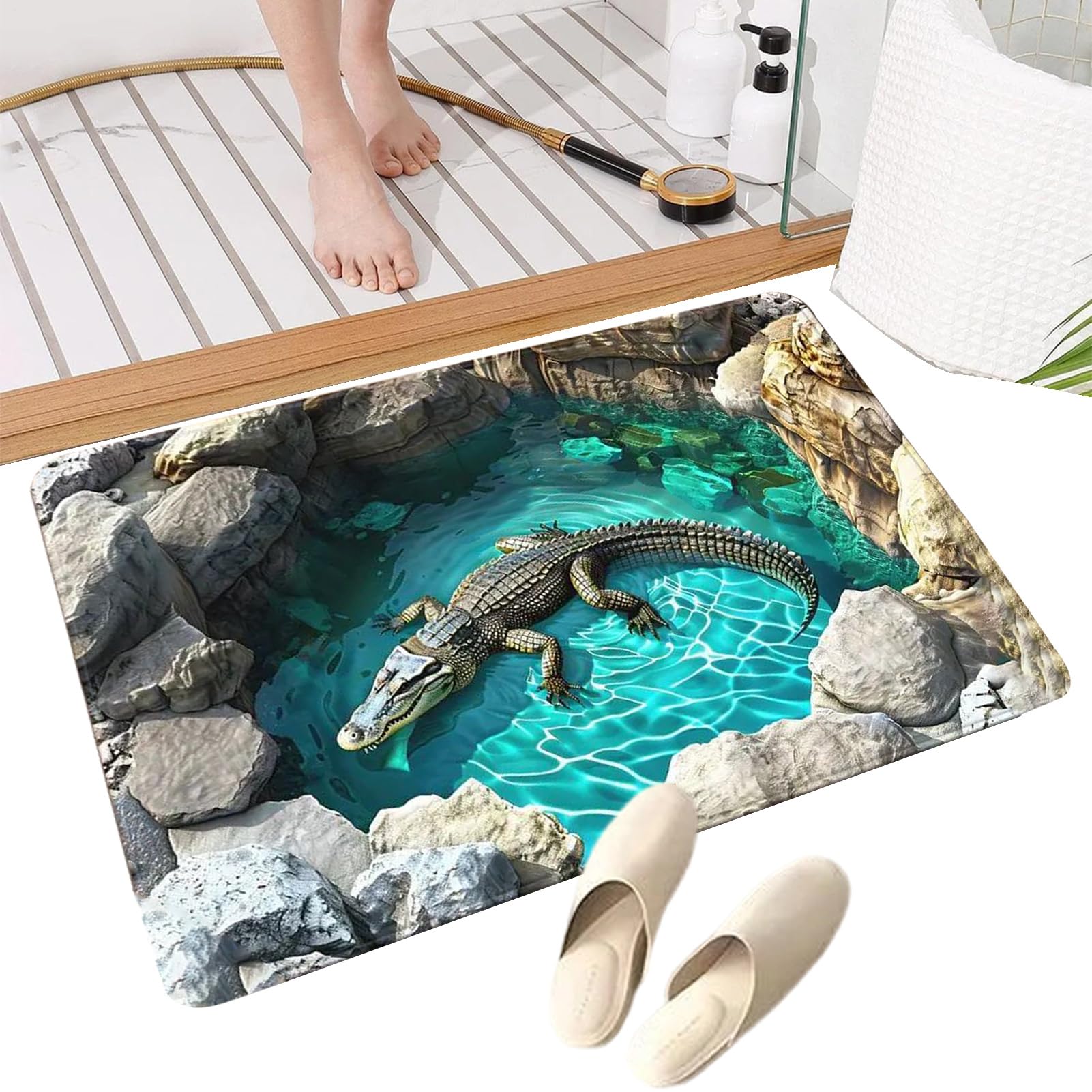 Tapis décoration doux effet trou 3D pour sublimer votre entrée et bureau