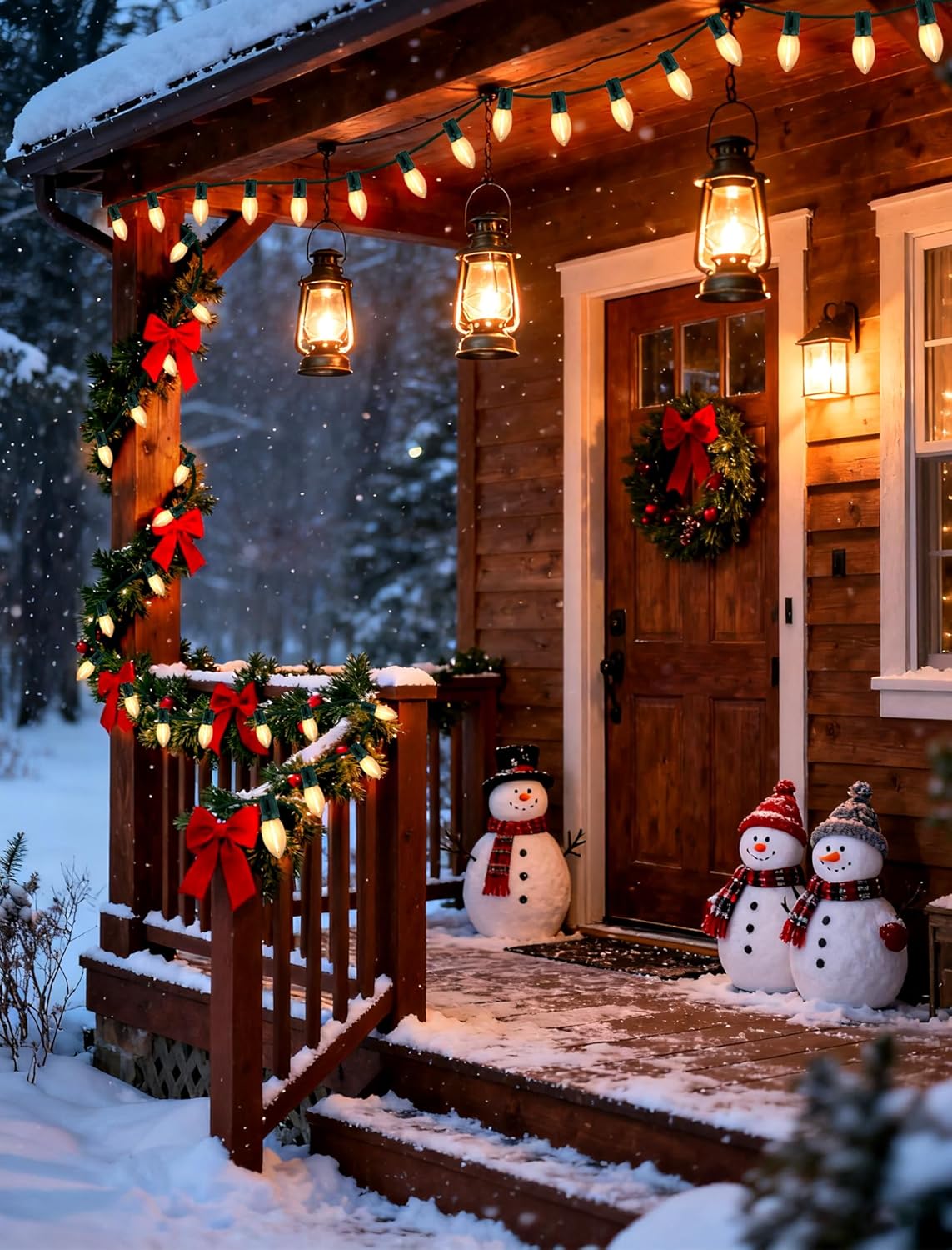 C9 Christmas Lights Outdoor 25FT - Commercial Grade LED String Lights with 25 Warm White Bulbs, UL Certified, Waterproof & Connectable for Xmas, Holiday, Yard, Roofline Decor (Green Wire)