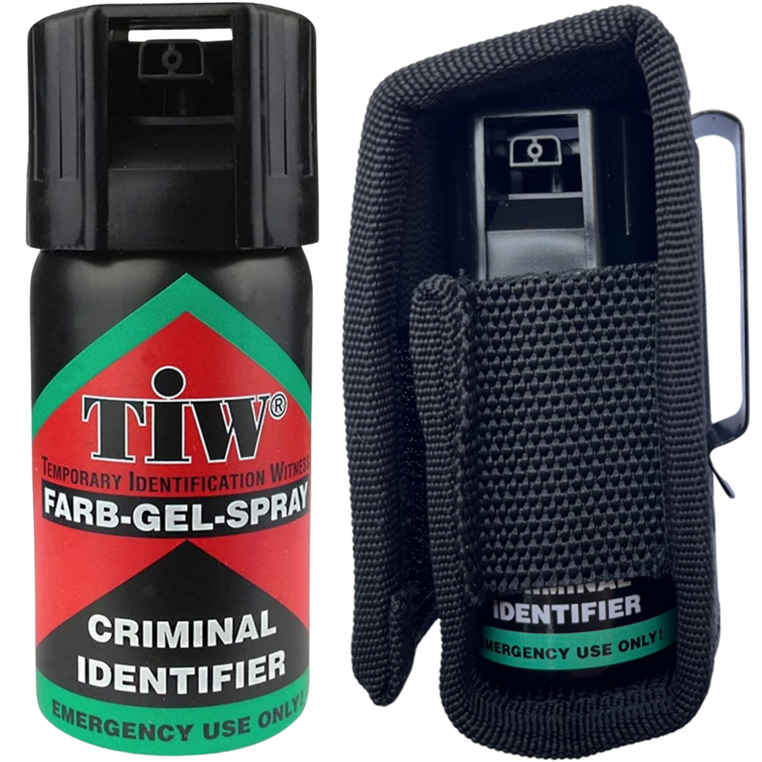 Farb-Gel Self-Defence Spray with Heavy-Duty Clip-On Holster. Dog Theft Deterrent & Personal Security Spray with Criminal ID Dye Marker. UK Legal. (1 x 40mL Unit + Holster)