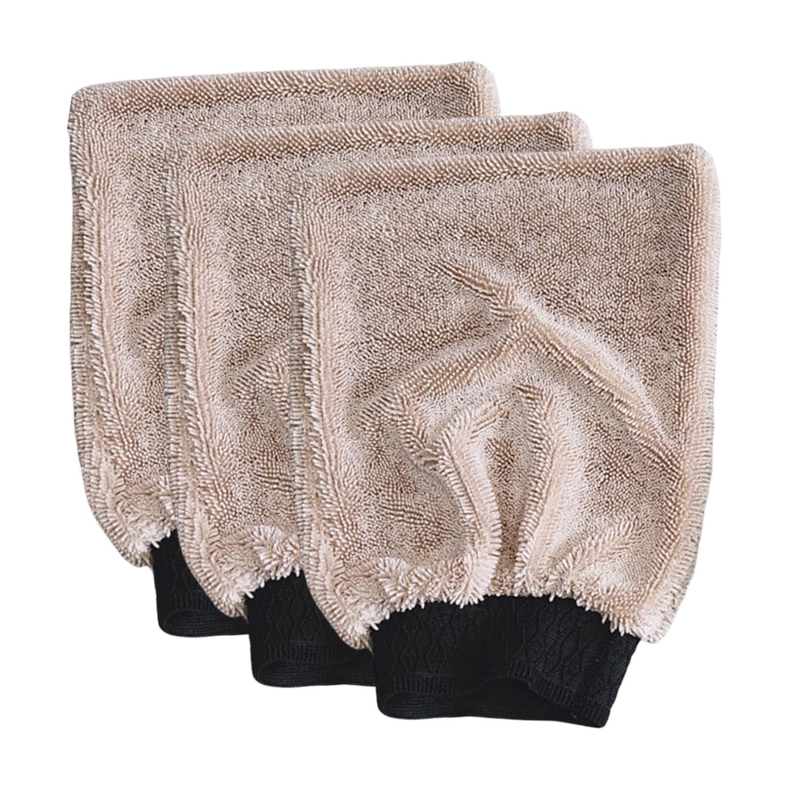 Generisch Putzhandschuhe Microfaser – 3X Mikrofaser Handschuh Reinigungshandschuhe & Fleckenhandschuh für Bad, Fenster & Polster, Waschhandschuh für Autopflege