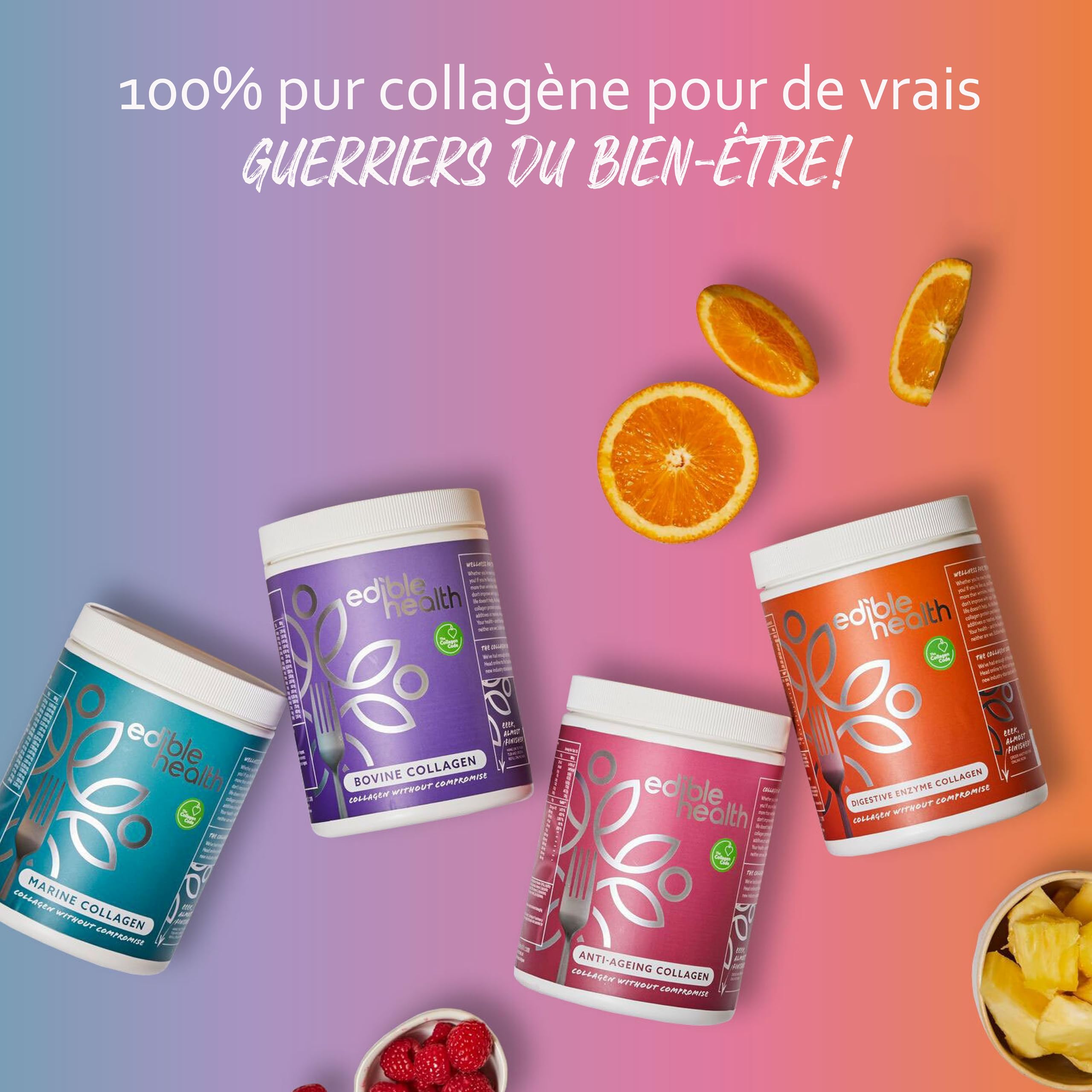 Edible Health Collagène Hydrolysé 400g, Types 1 & 3 Peptides avec 18 Acides Aminés pour Peau Cheveux Ongles Os Articulations, Paleo Keto Casher Halal