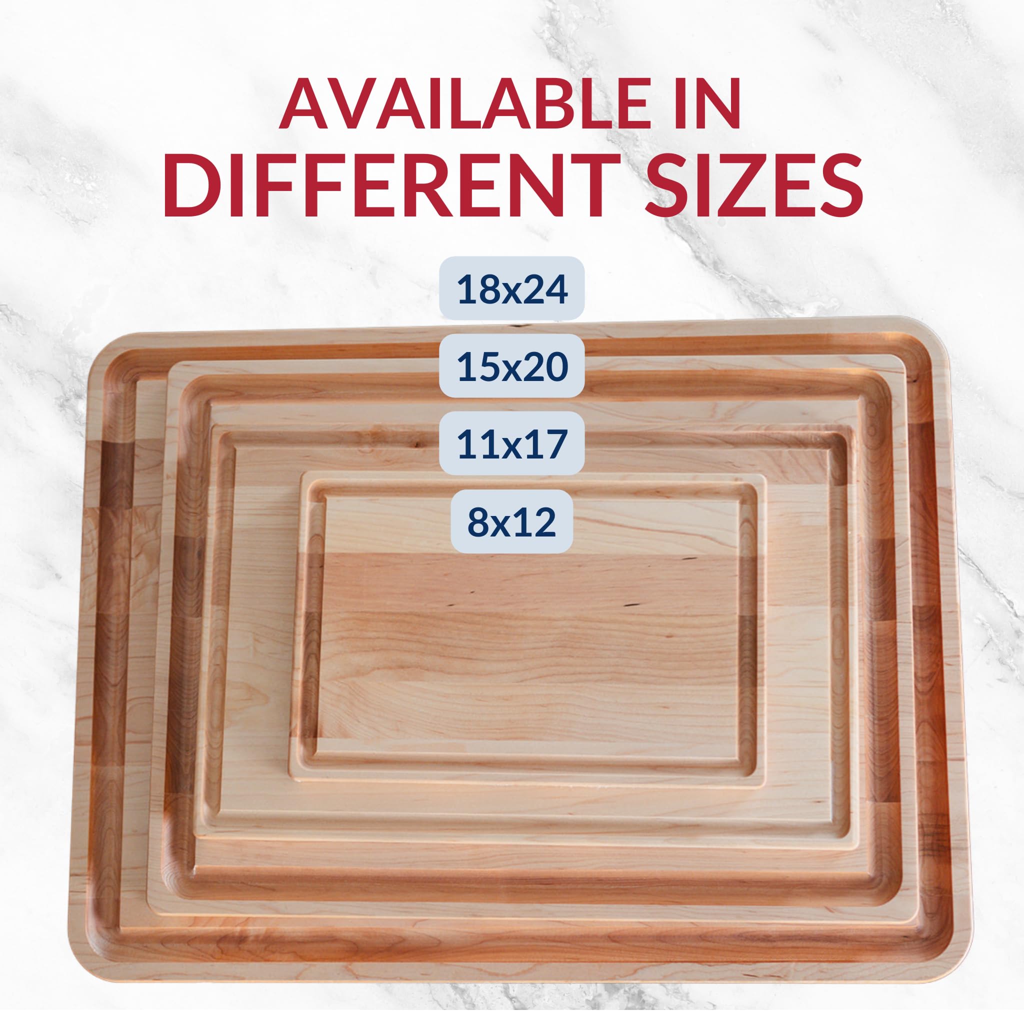 Made in USA Black Walnut Wood Cutting Board by Virginia Boys Kitchens - Butcher Block Wooden Carving Board with Juice Well made from Sustainable Hardwood (17x11): Maple Wood 20"L x 15"W