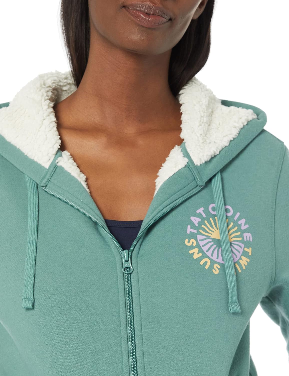 Amazon Essentials Women's Sherpa-Lined Fleece Full-Zip Hooded Jacket with Drawstring (Available in Plus Size)