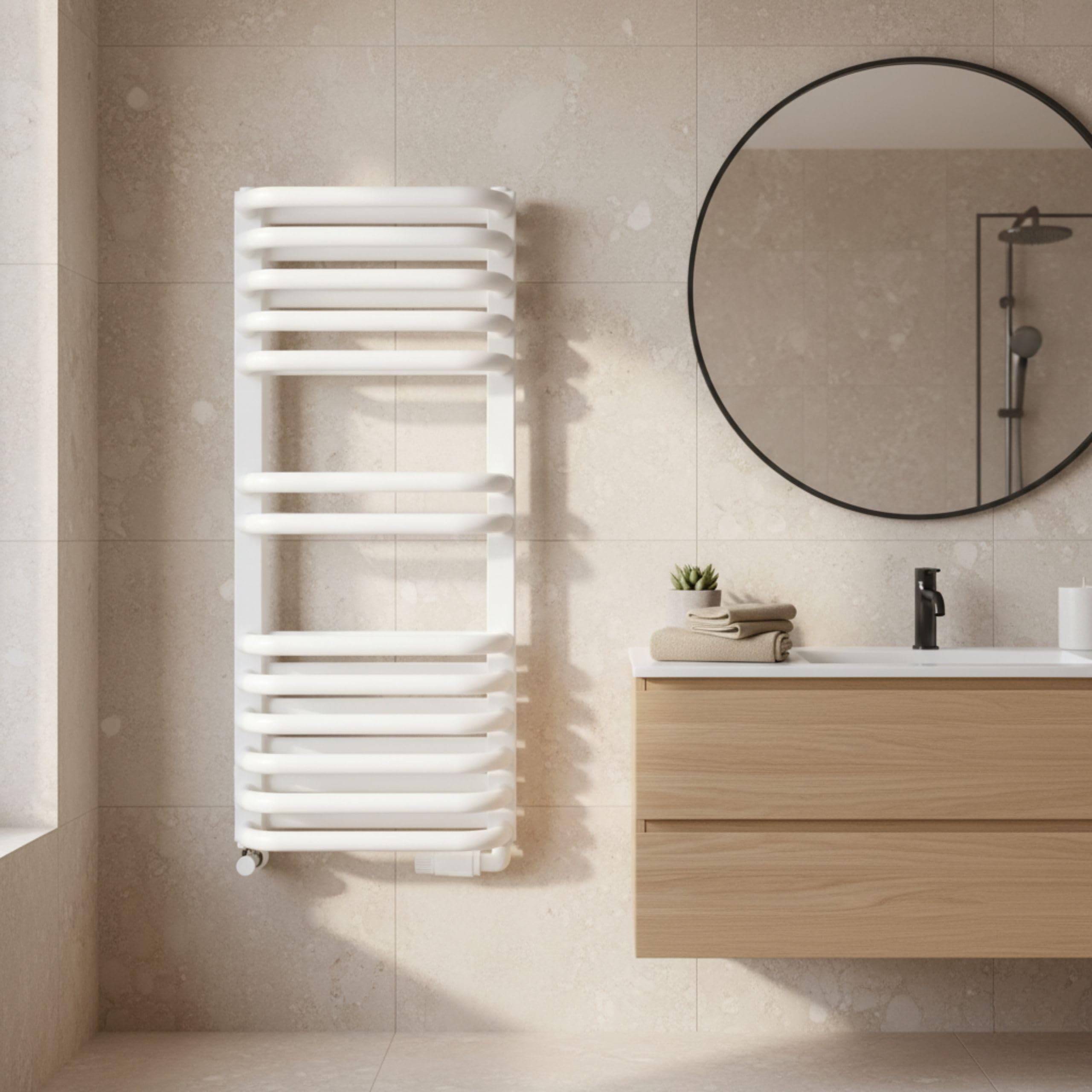 Grzejnik łazienkowy Luxrad Stark 64x30 biały ZBD 310W