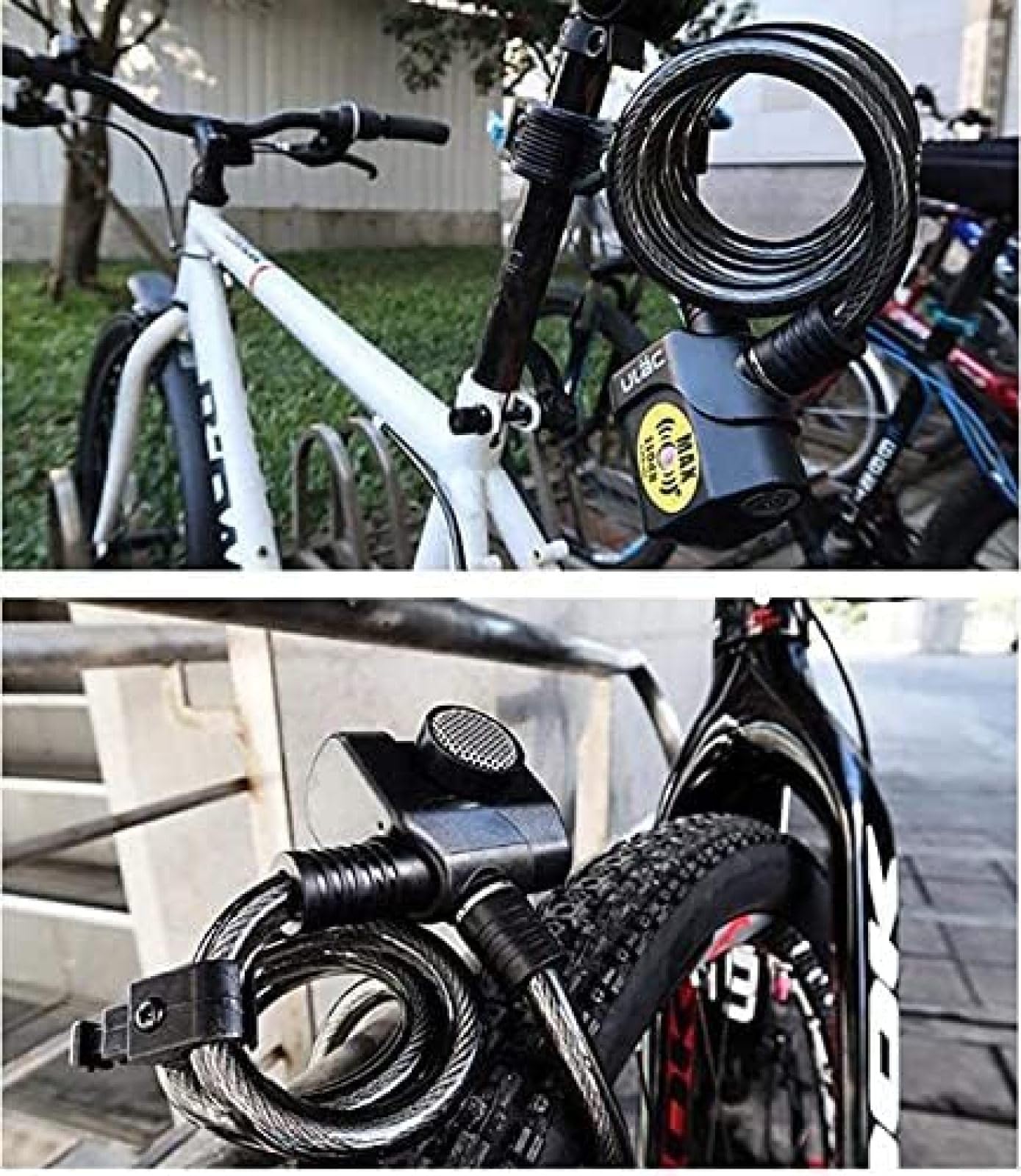 Cable de bloqueo de bicicleta con alarma, nivel de sonido de alarma 110 DB, candados de bicicleta antirrobo impermeables, alarma de seguridad antirrobo para candado de bicicleta seguridad de