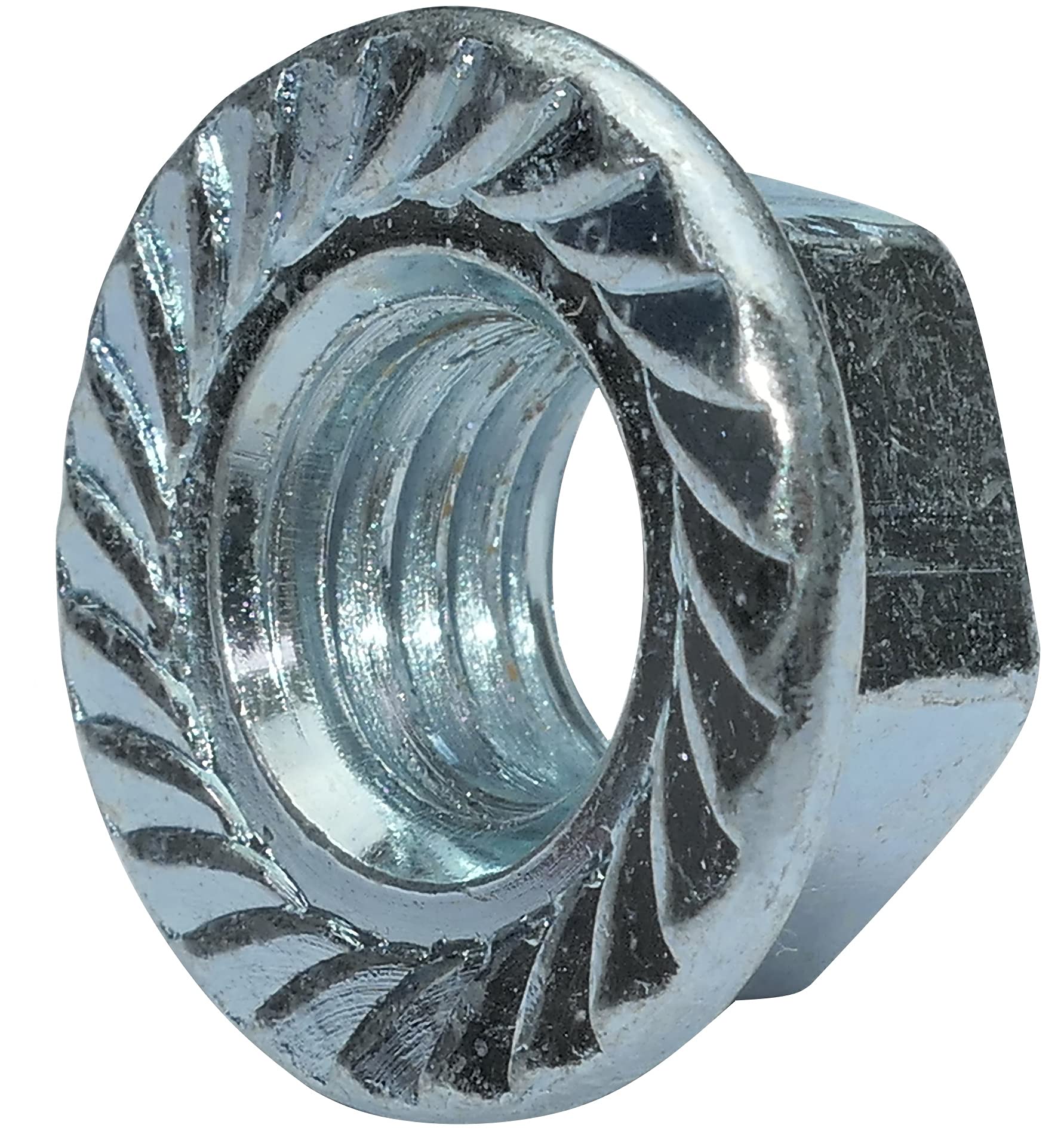 AERZETIX Tuercas Hexagonales con Brida Dentada M10 Ø20mm, 100 Piezas | Acero al Carbono, Autoblocante, Tuerca de Seguridad, C49645