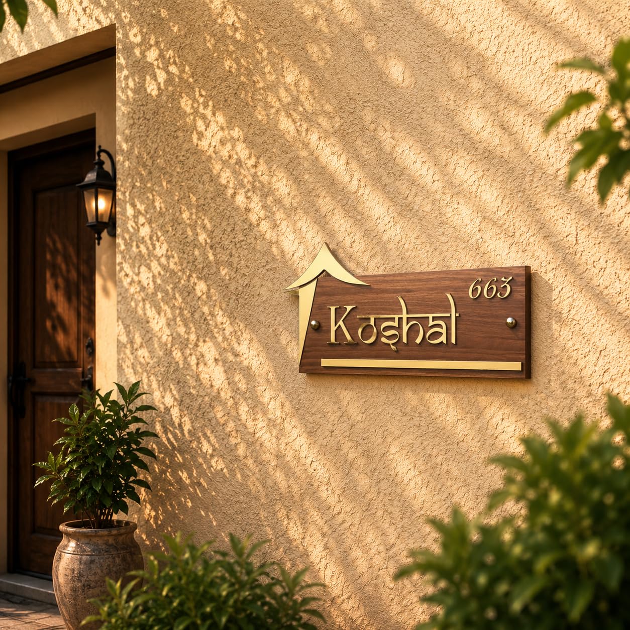 Name plate for home entrance outdoor | Name plate | Wood Personalized NamePlate with 3D Letters | Door nameplates | Custom NamePlate For Home, Office and Outdoor Entrance | 15X30 cm | Wooden | Housewarming Gifts | White Acrylic 3D Letters — Amazon image 8