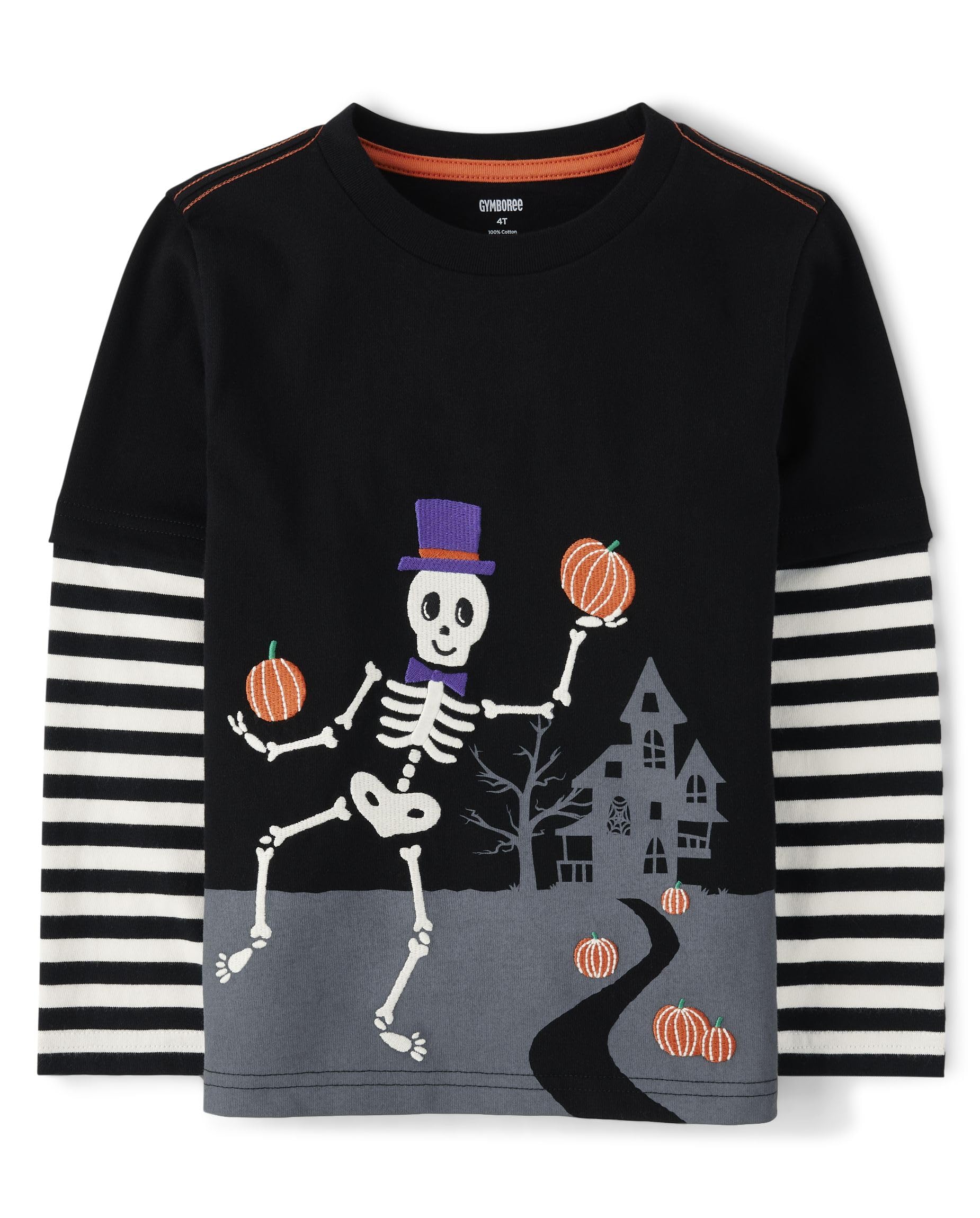 Gymboree Boys and Toddler Embroidered Graphic Long Sleeve Layered T-Shirts