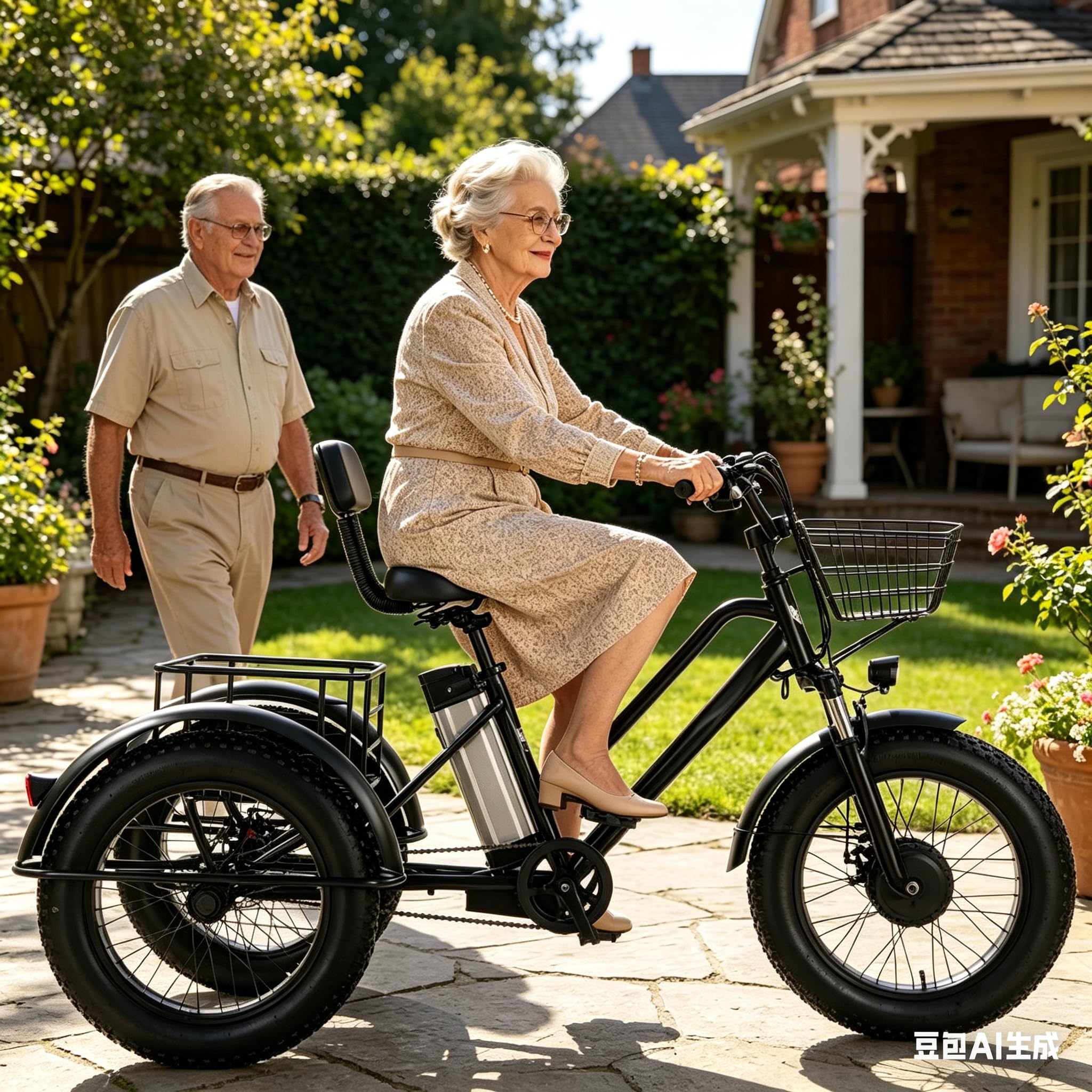 Tricycle éLectrique 3 Roues pour Adultes - Batterie Amovible 48V/12Ah, VéLo Cargo éLectrique 20'', Pneus Larges, Autonomie 35, pour Courses Et Pique-Niques, Charge Maximale 200Kg