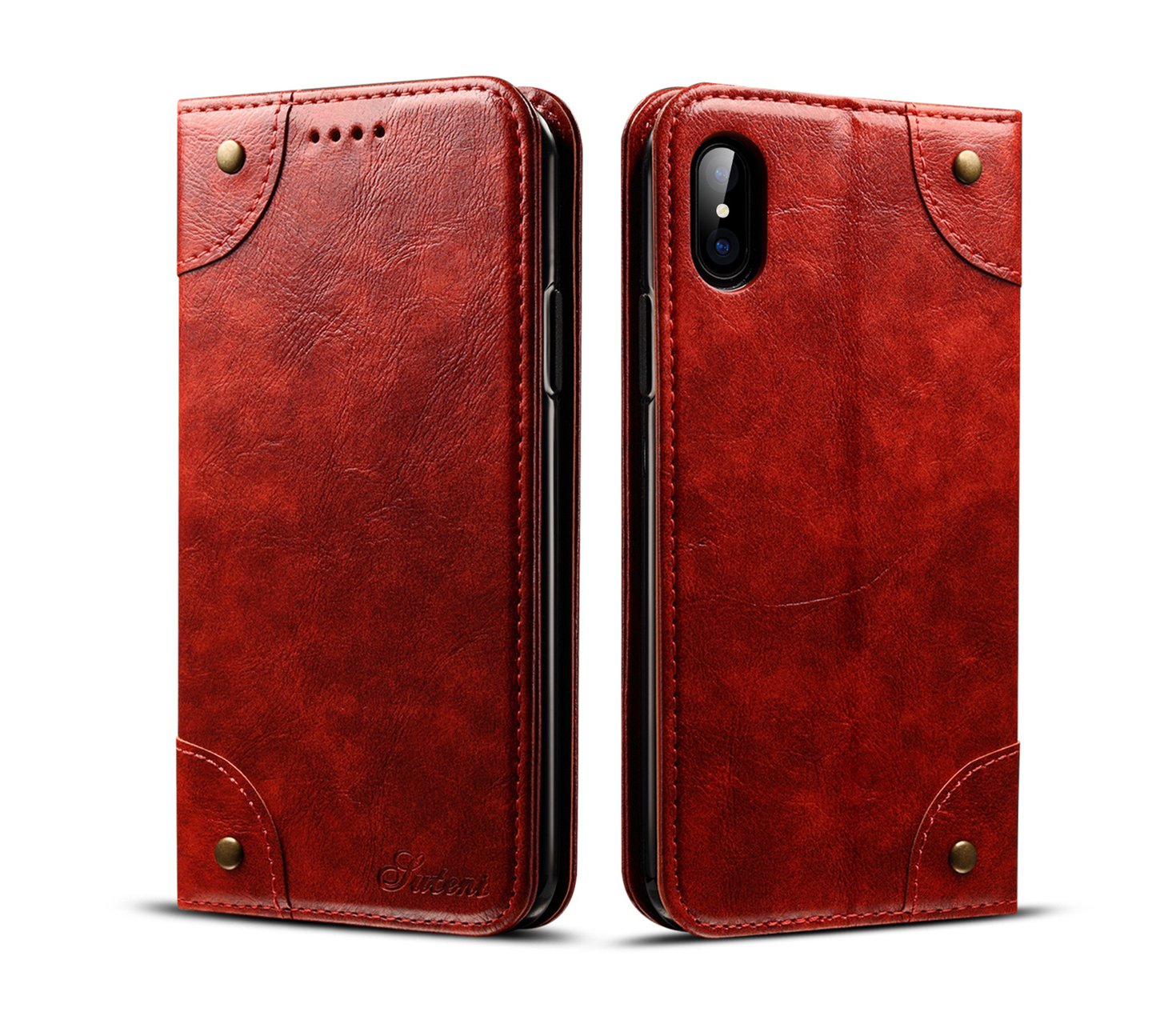 Amazon.co.jp: Futeni iPhone X Case, Soft Folio Leather, Card