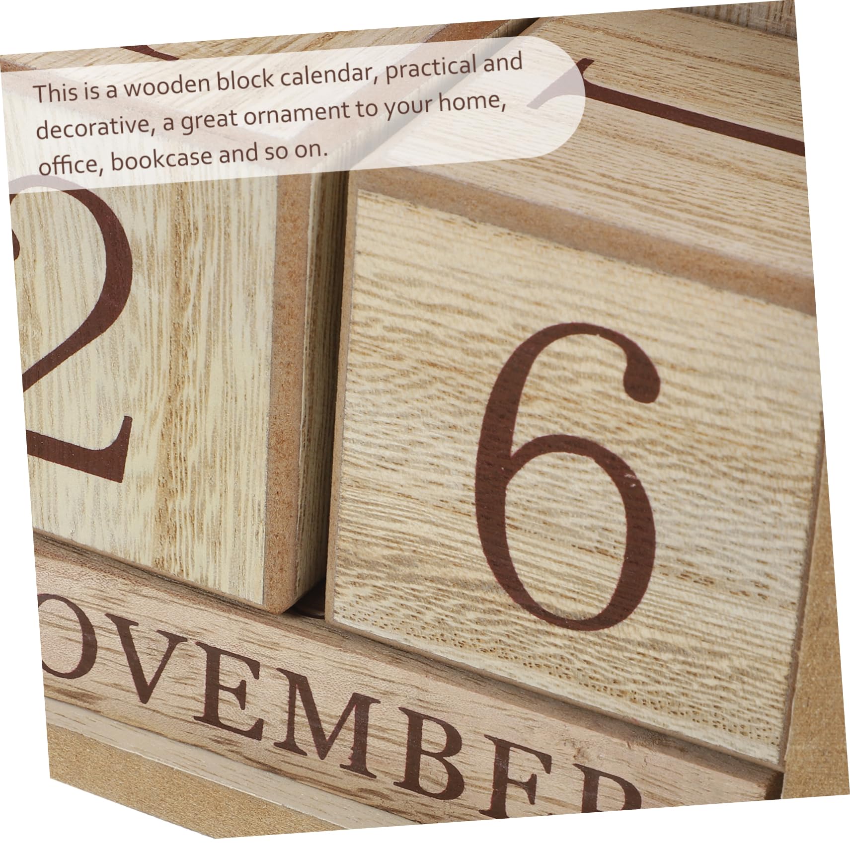 VILLCASE 4 Stück dekorativer Kalender bürodeko büro dekoration desk calendar tischkalender blockiert Kalender rustikale Datumsanzeige Kalenderblock aus Holz Kalenderblöcke aus Holz hölzern
