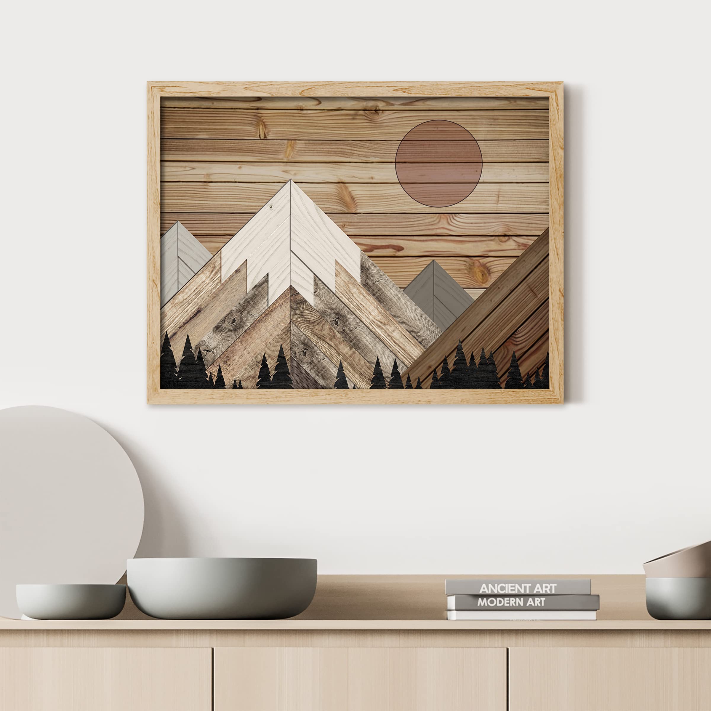 Amazon.com: SIGNWIN Framed Wood Panel Wood Block Snowy Mountain