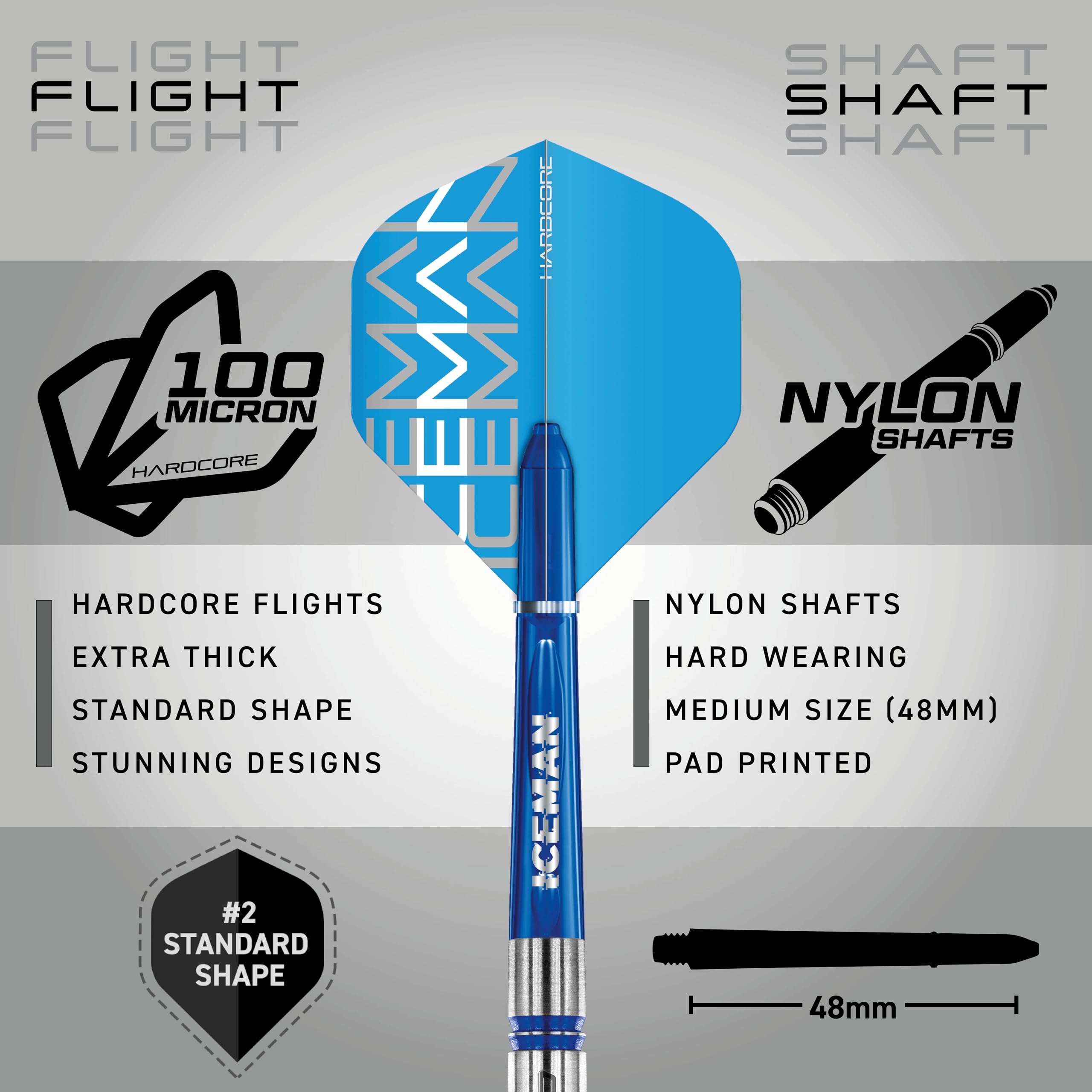 RED DRAGON Gerwyn Price Iceman Challenger - Juego de Dardos de tungsteno Profesional con vuelos y Tallos