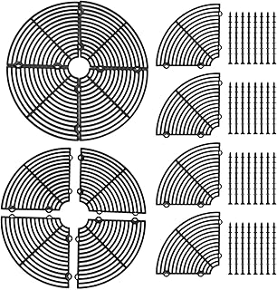 Black 3pcs Soil Guards with 24pcs Stakes, 30cm/11.8in Plant Pot Cover, Flower Pot Soil Guard Fence Against Cats and Dogs, Cuttable Hollow Soil Guard Flower Pot Cover Plant Pot Soil Cover (Black)