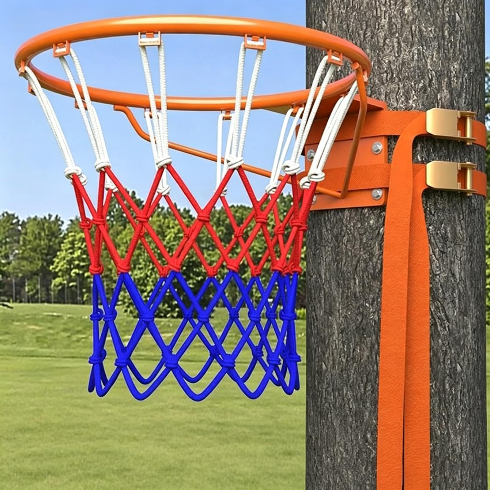 Basketball hoop montado en la pared con borde de baloncesto exterior sin taladro