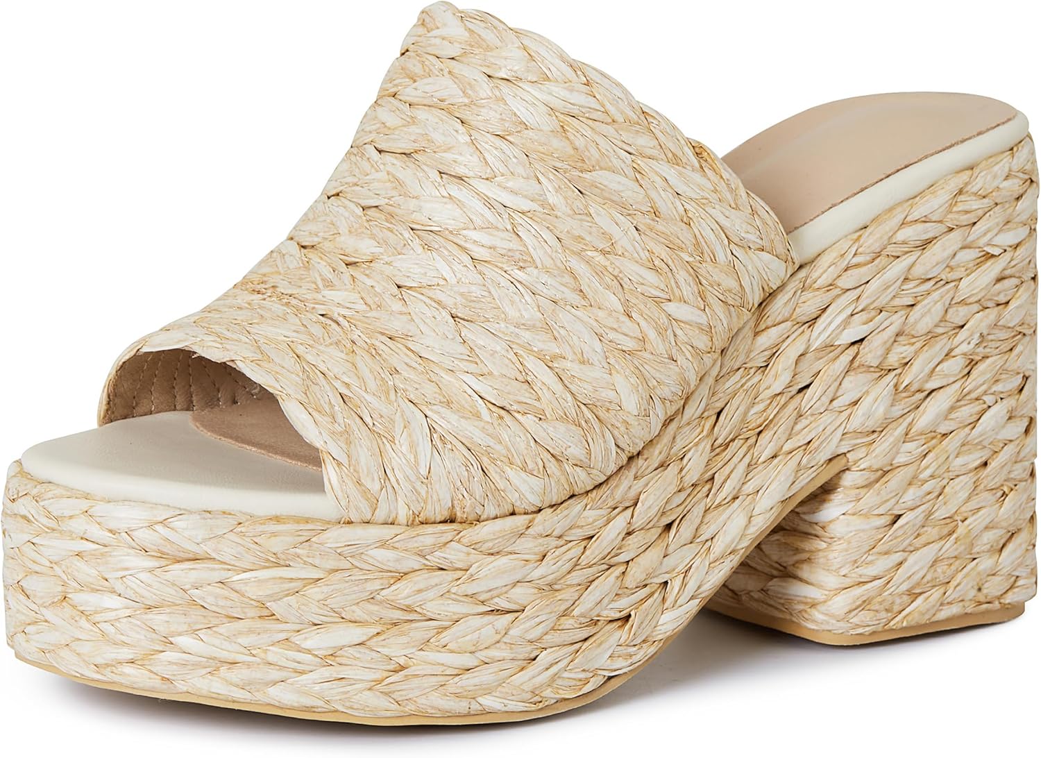 CYNLLIO Platform Espadrilles Open Toe Chunky Heel Summer Sandals