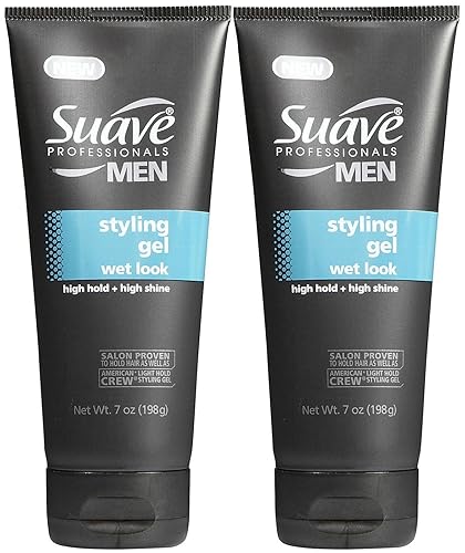 Suave Professionals Gel de peinado para hombre, aspecto húmedo, 7 onzas