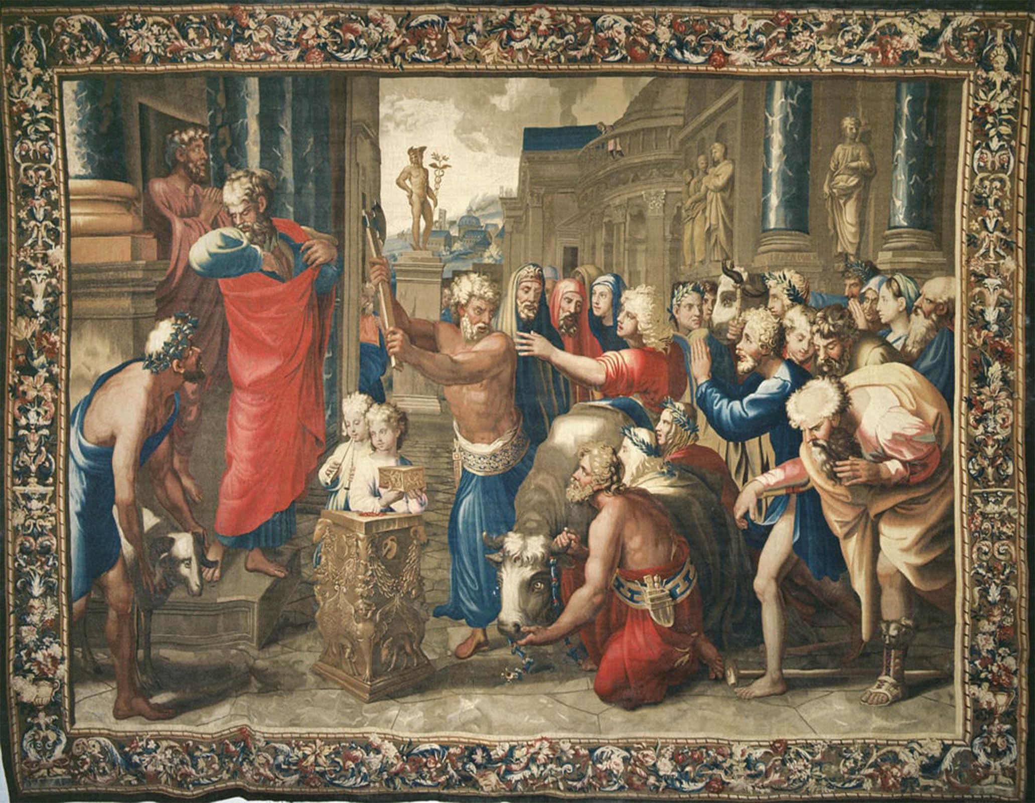 SERENDIPITP Vintage Picture Print on Canvas Wall Art Poster Tapestry Depicting the Acts of the Apostles the Sacrifice of Lystra by Raffaello Sanzio Raphael Artwork Print Poster for Wall Decor 60x90cm