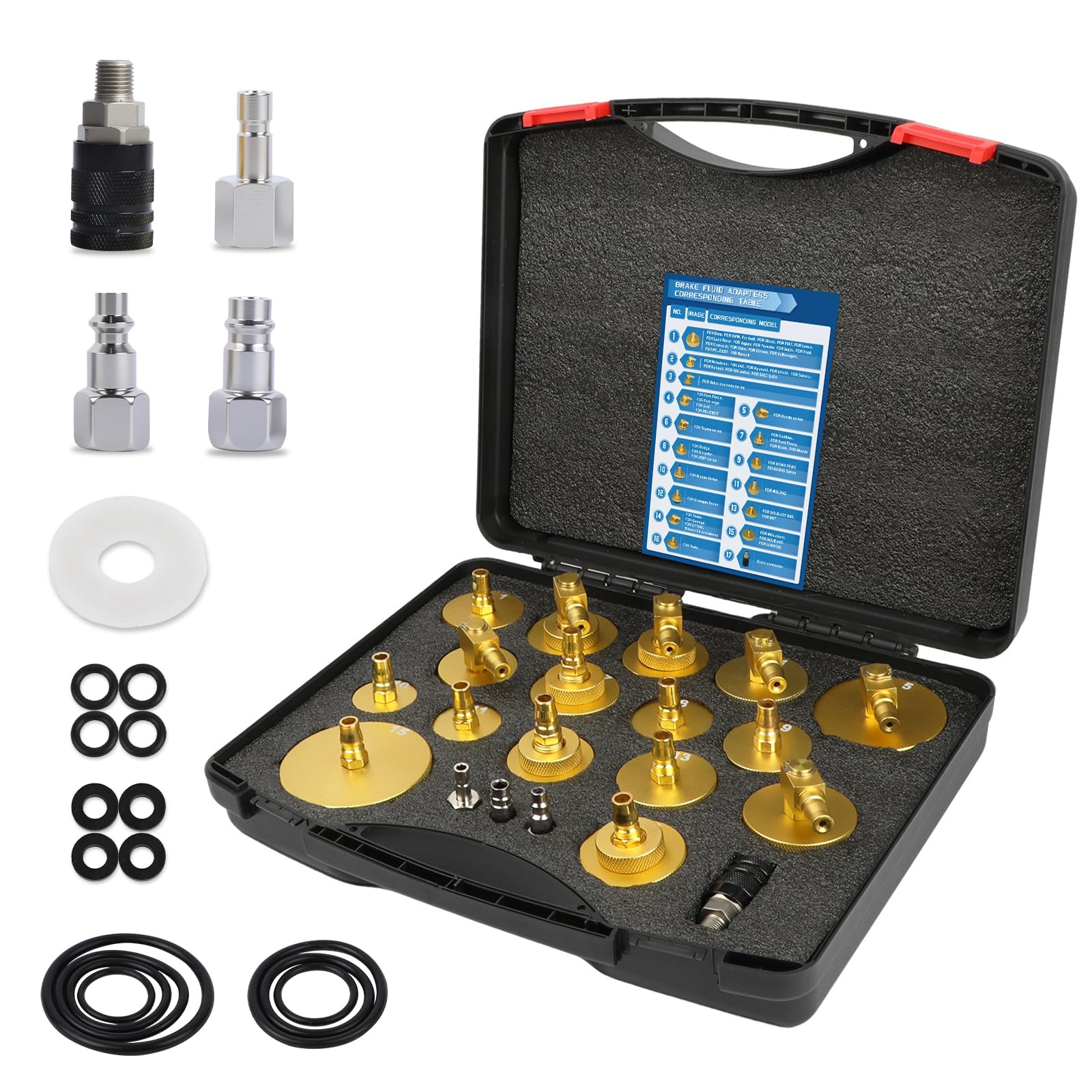 BELEY Brake Fluid Bleeder Adapter Kit Master Cylinder Bleeder Tool Kit for Most Vehicles Brake Fluid Bleeding or Refilling
