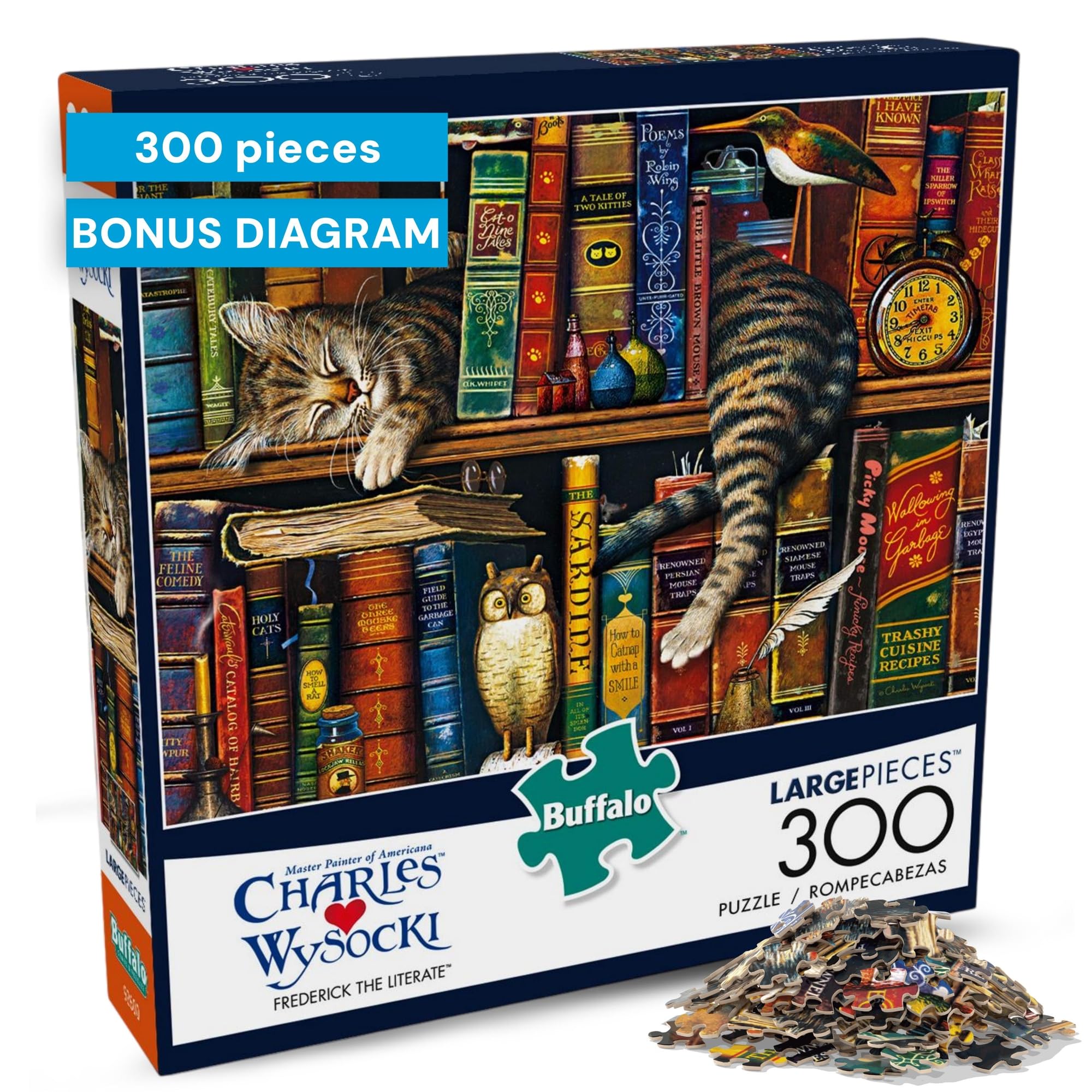 Buffalo Games - Charles Wysocki - Frederick the Literate - 300 LARGE Piece Jigsaw Puzzle
