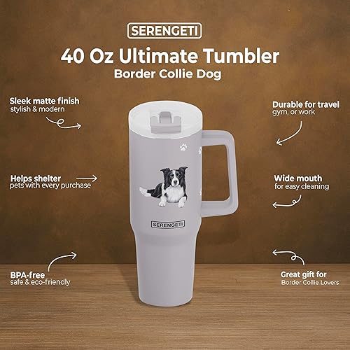 Miniatura 4 de SERENGETI Ultimate - Vaso de 40 onzas con asa y pajilla, aislado al vacío con popote y tapa, taza de viaje de acero inoxidable para amantes de las