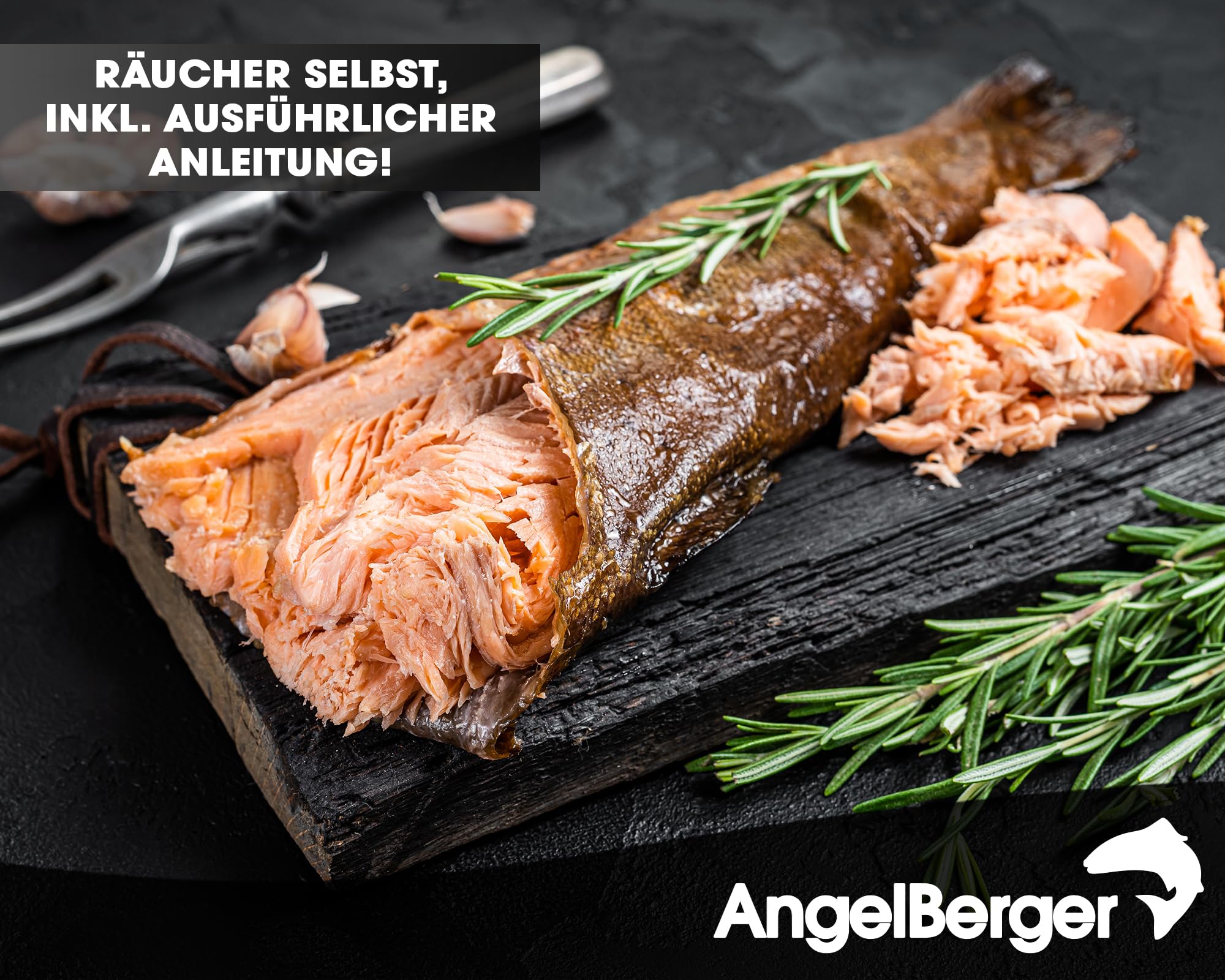 Angel Berger XXL Premium Räuchertonne I Tragbarer Smoker 65-100cm I für bis zu 10kg Räuchergut I mit Zubehör I Räuchern auf 2 Etagen I Nicht ROSTEND Aluminiert Räucherofen Räucherschrank