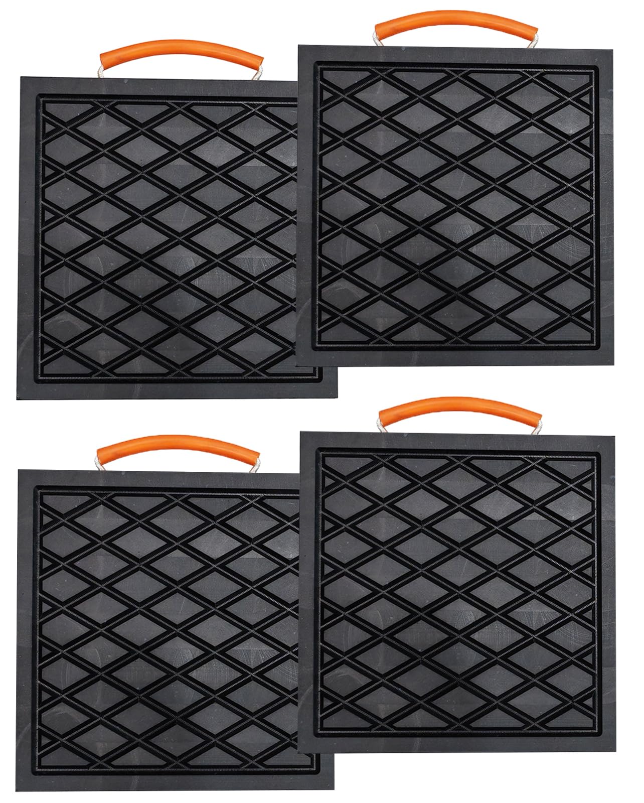 18 X 18 X 1.5 inchs Non-Slip Rv Jack Pads, 4 Pack Camper Outrigger Pads with Handle, Heavy Duty Stabilizing Blocks for Truck/Trailer/Crane