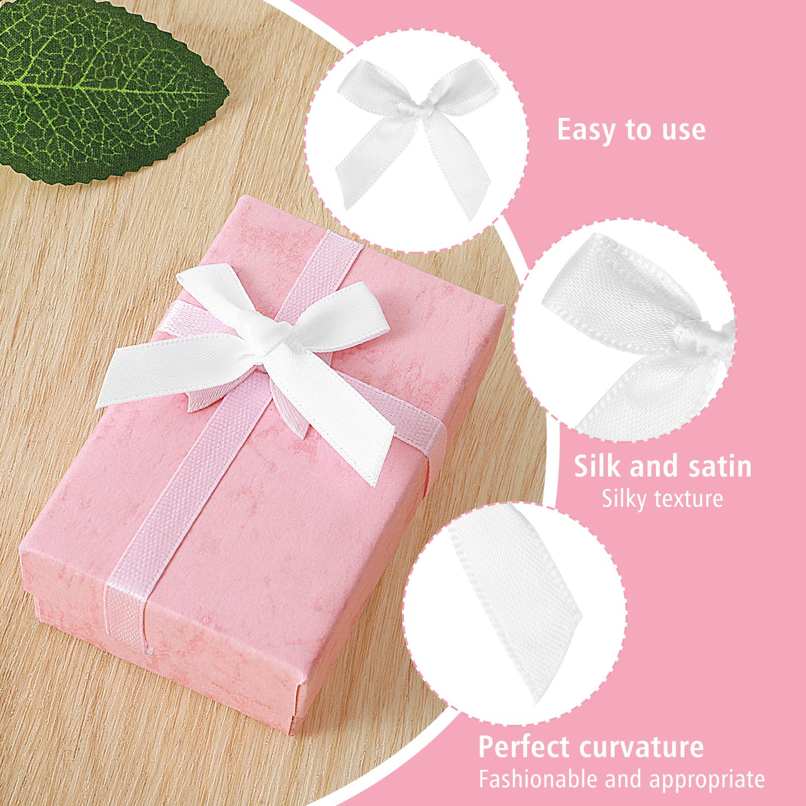 50 Stück Mini-Schleifen Rosa Satin – 4,5x4 Cm, Für Geschenke & Basteln