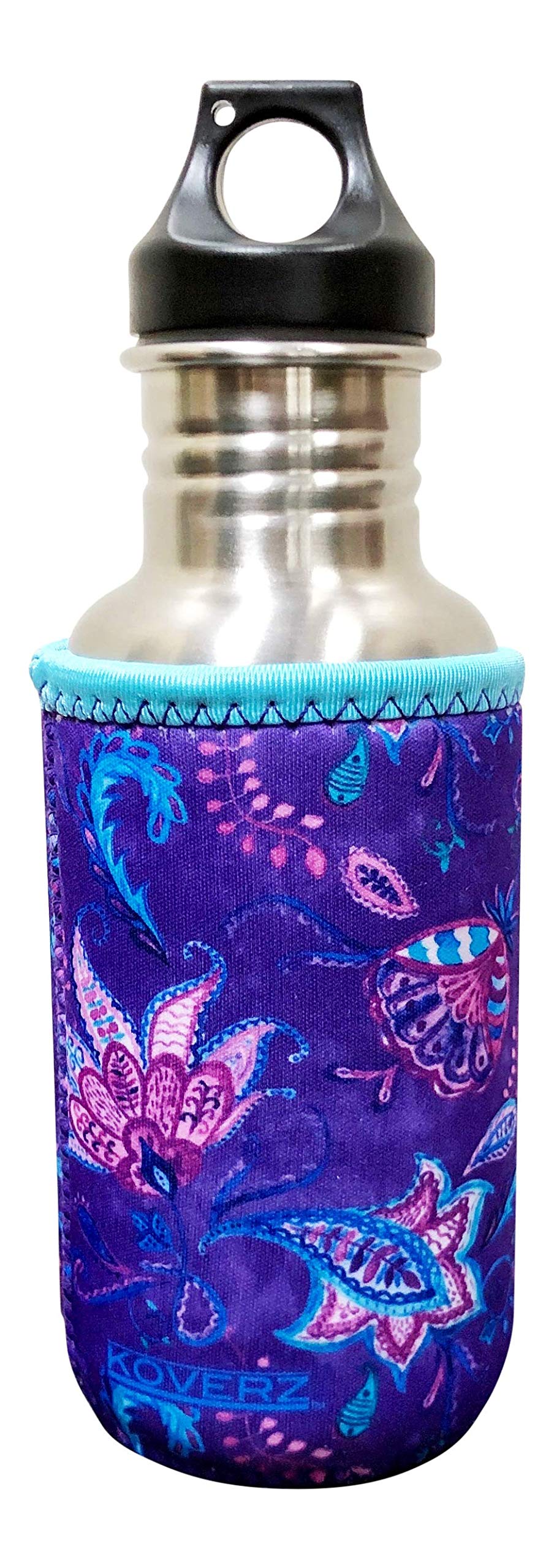 Koverz Neoprene 16-18 oz 500ml Water Bottle Insulator Cooler Coolie - Violet Whimsy